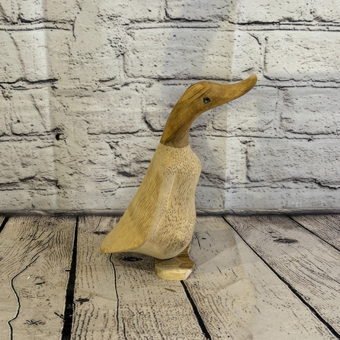 Looking Forward 20cm Tall Wooden Smooth Duckling Baby Duck Bamboo Root Fairtrade3