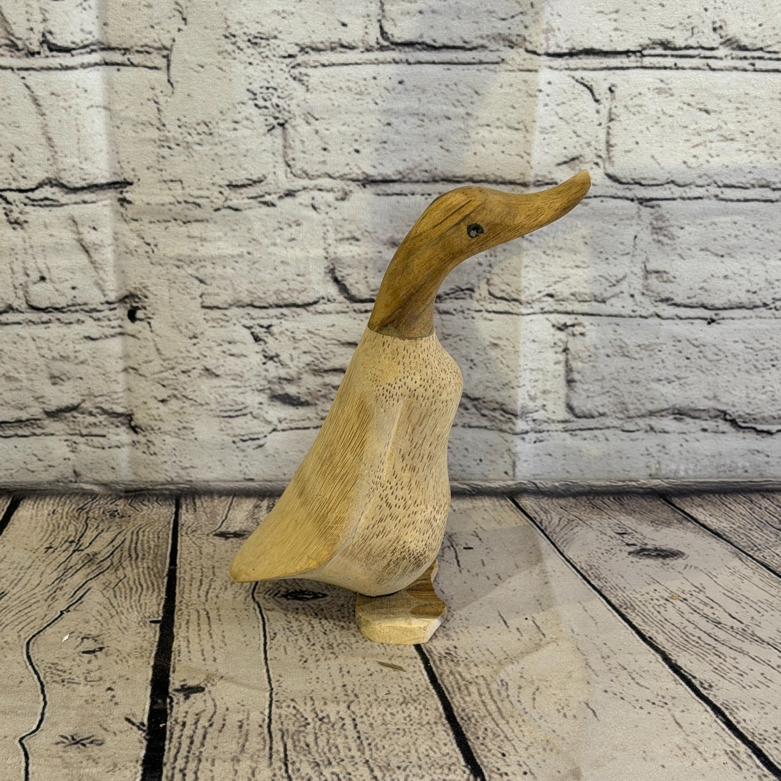 Looking Forward 20cm Tall Wooden Smooth Duckling Baby Duck Bamboo Root Fairtrade3