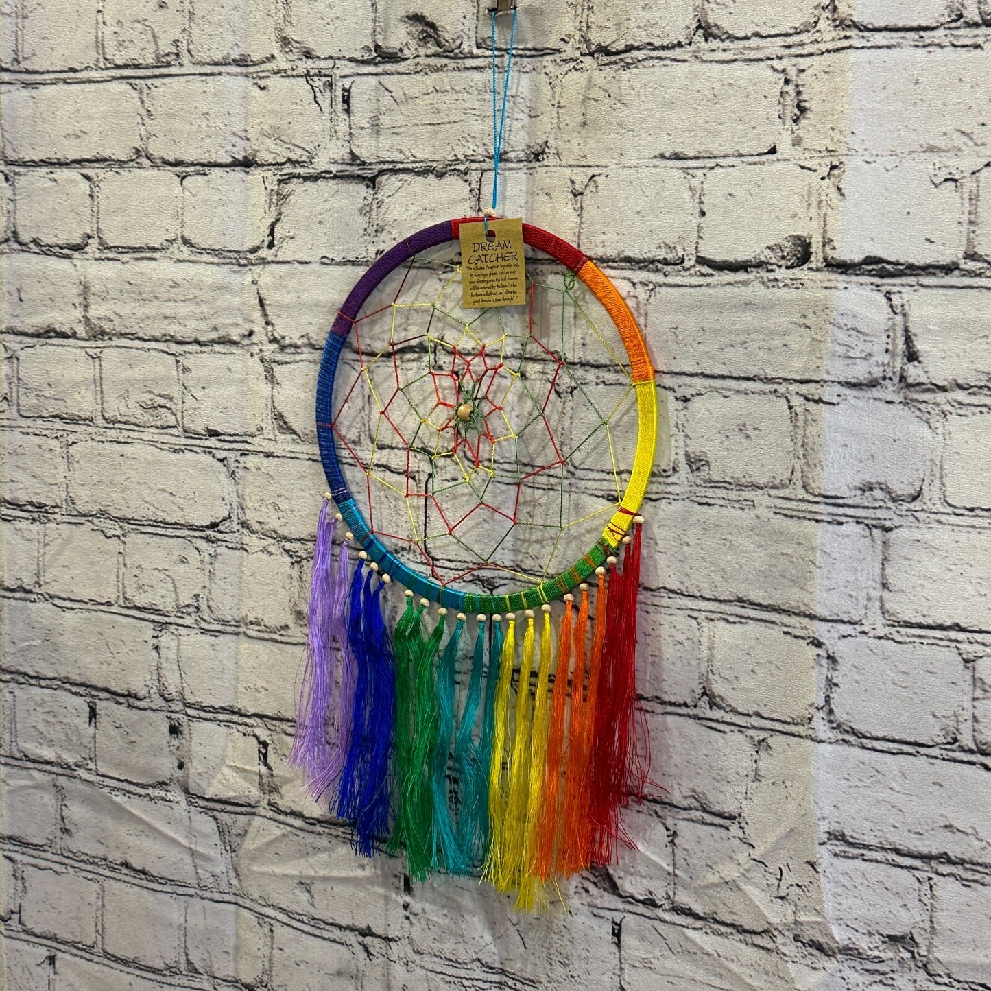 Rainbow Tassel 20cm x 20cm Dream Catcher Dreamcatcher Wall Hanging Ornament2