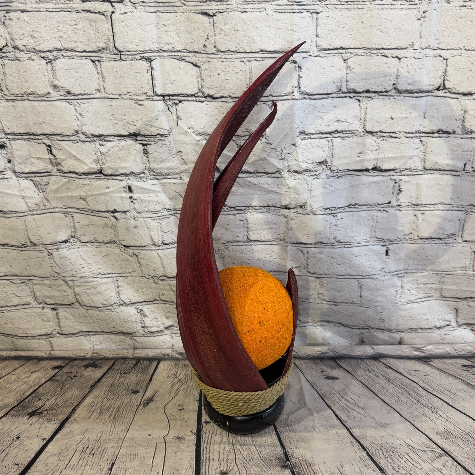 Orange Light Red Natural 55cm Tall Leaf Lamp Twist LED UK Mains Plug Design 63