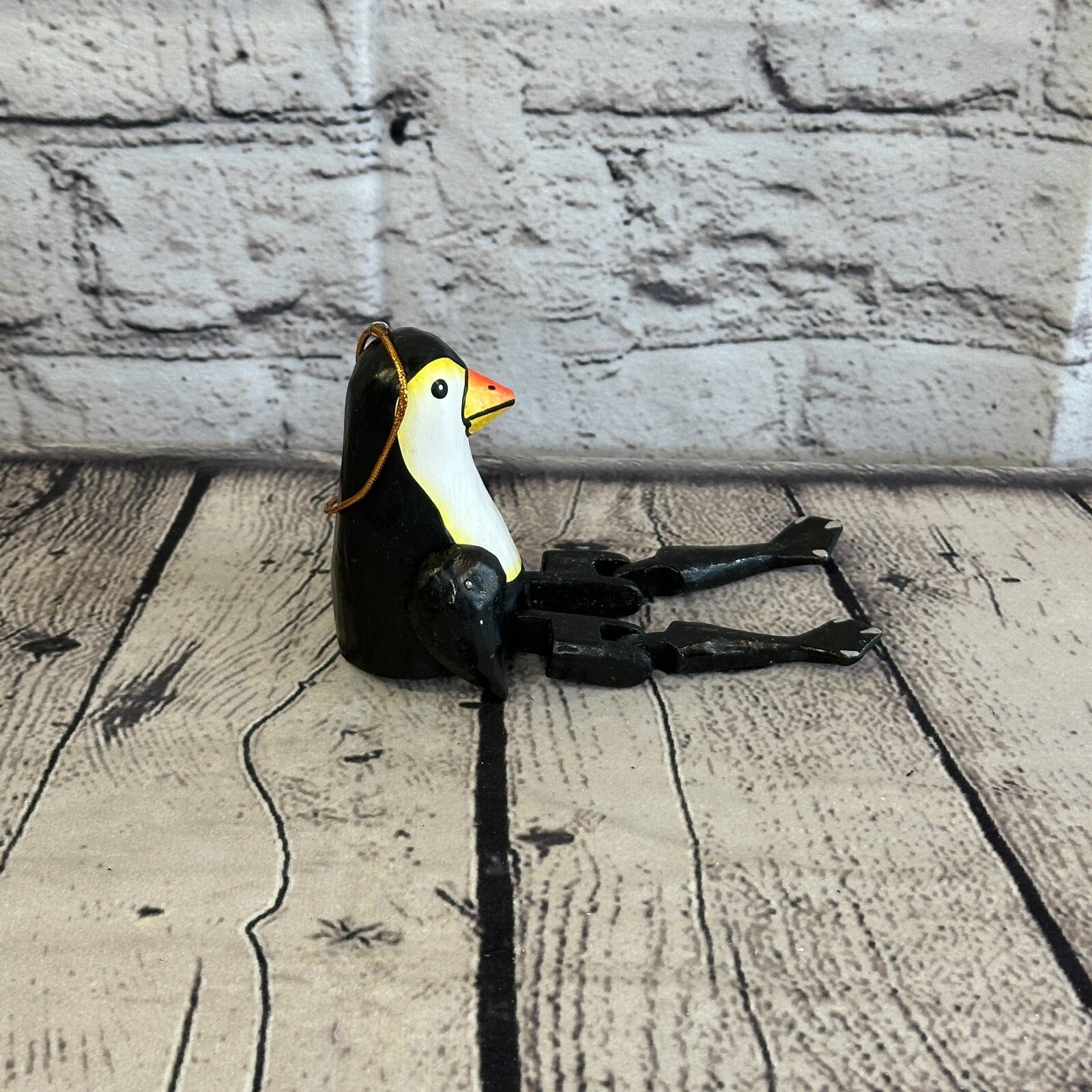 10cm Penguin Sitting Animal, Wooden Shelf Ornament Handmade and Fairtrade3