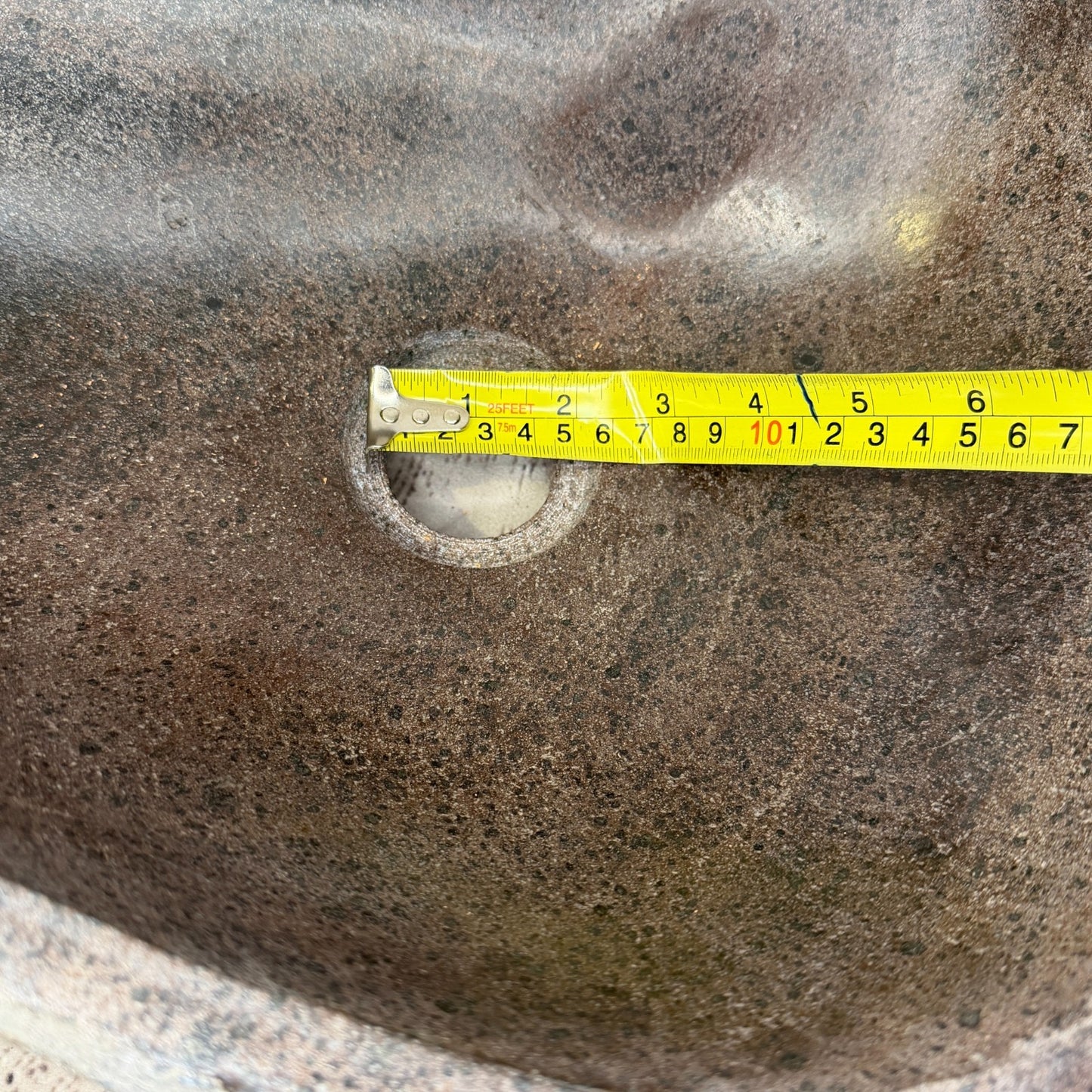 38cm x 30cm Wash Basin Bathroom Counter Top Washing River Stone Bowl Sink No 1510