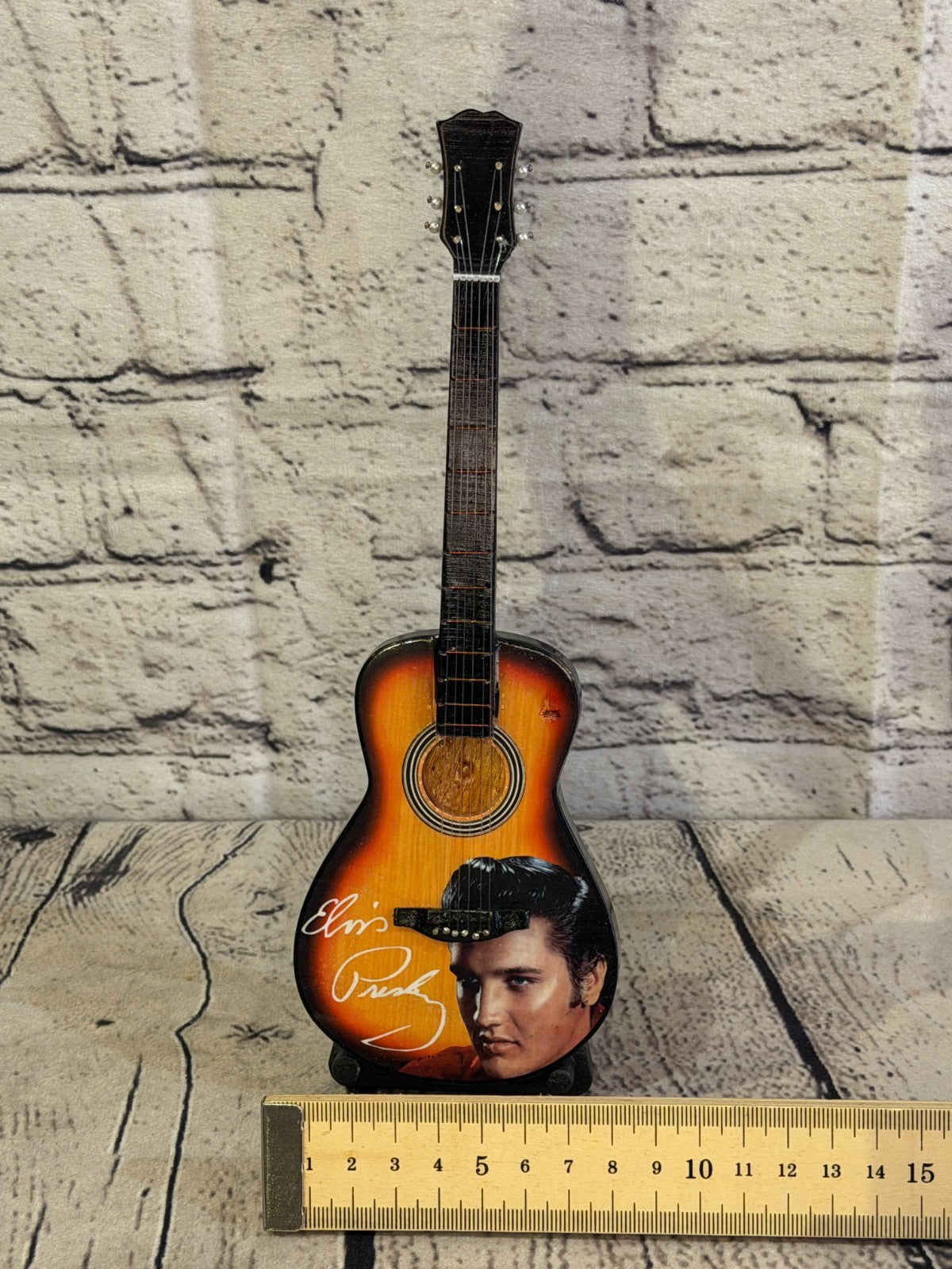 Miniature 25cm Guitar Elvis Presley Acoustic Guitar on Stand Band Gift Display6