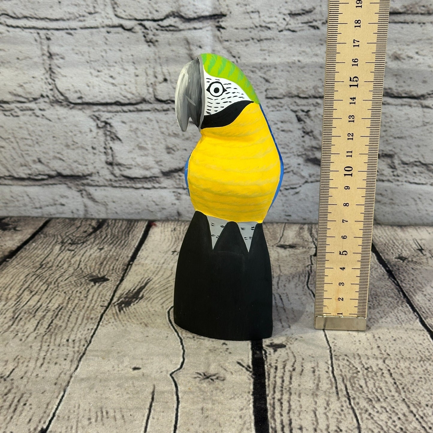 15cm Blue Parrot Bird Ornament Statue Fair Trade Hand Made Carved Wood7