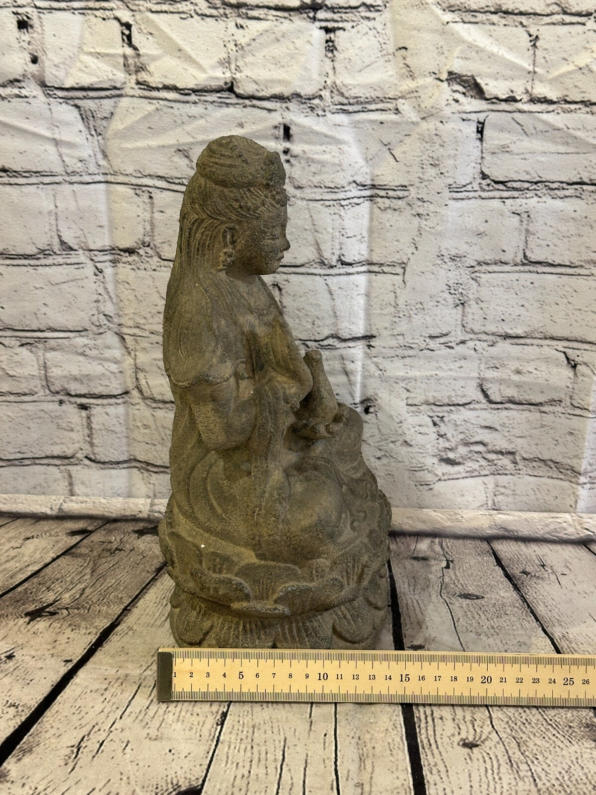 Quan Yin Stone Garden 35cm x 15cm Ornament Outdoor Indoor Statue Hindu10