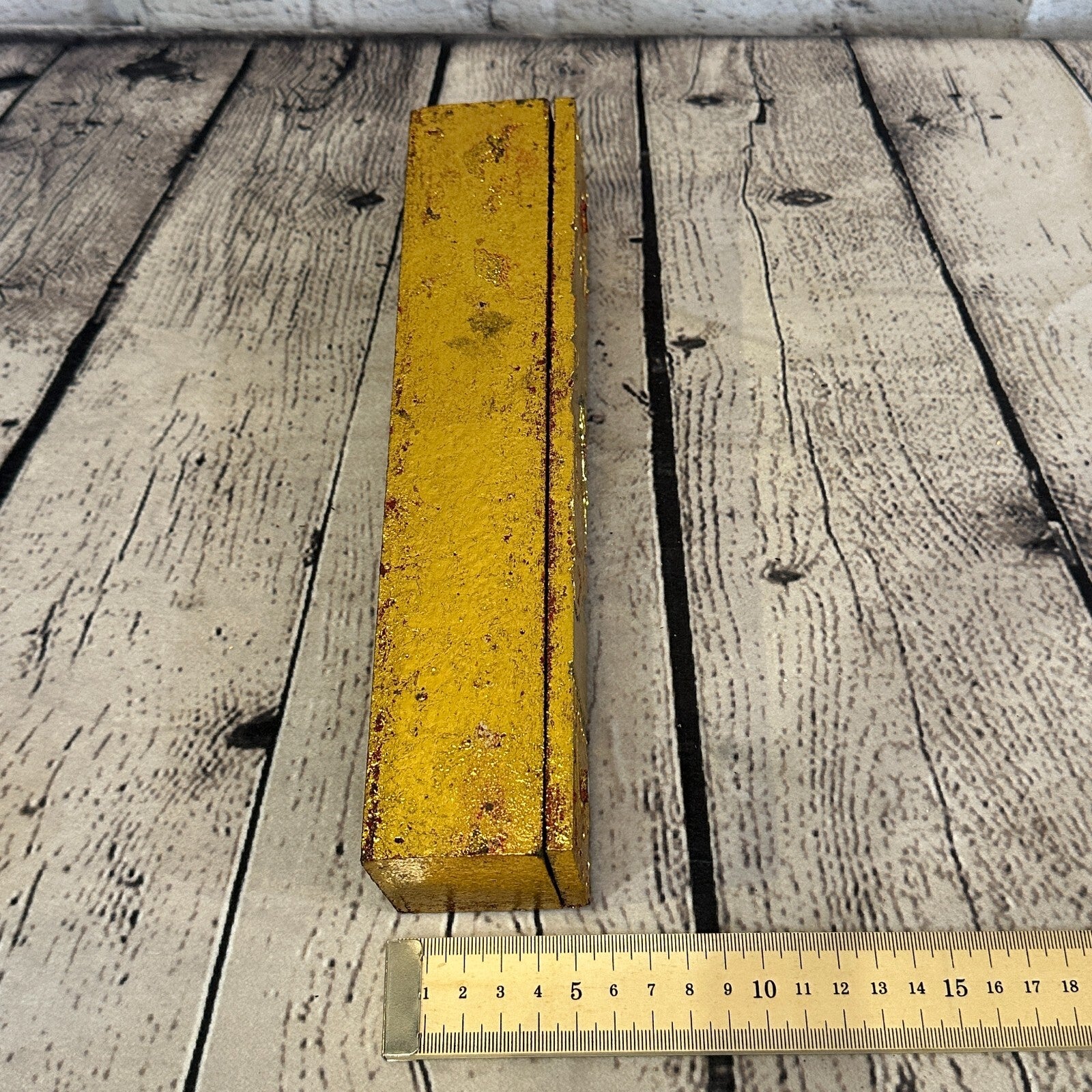 Bright Gold Thai Plain Buddha Head 25cm x 5cm x 5cm Wooden Box Trinket Handmade6