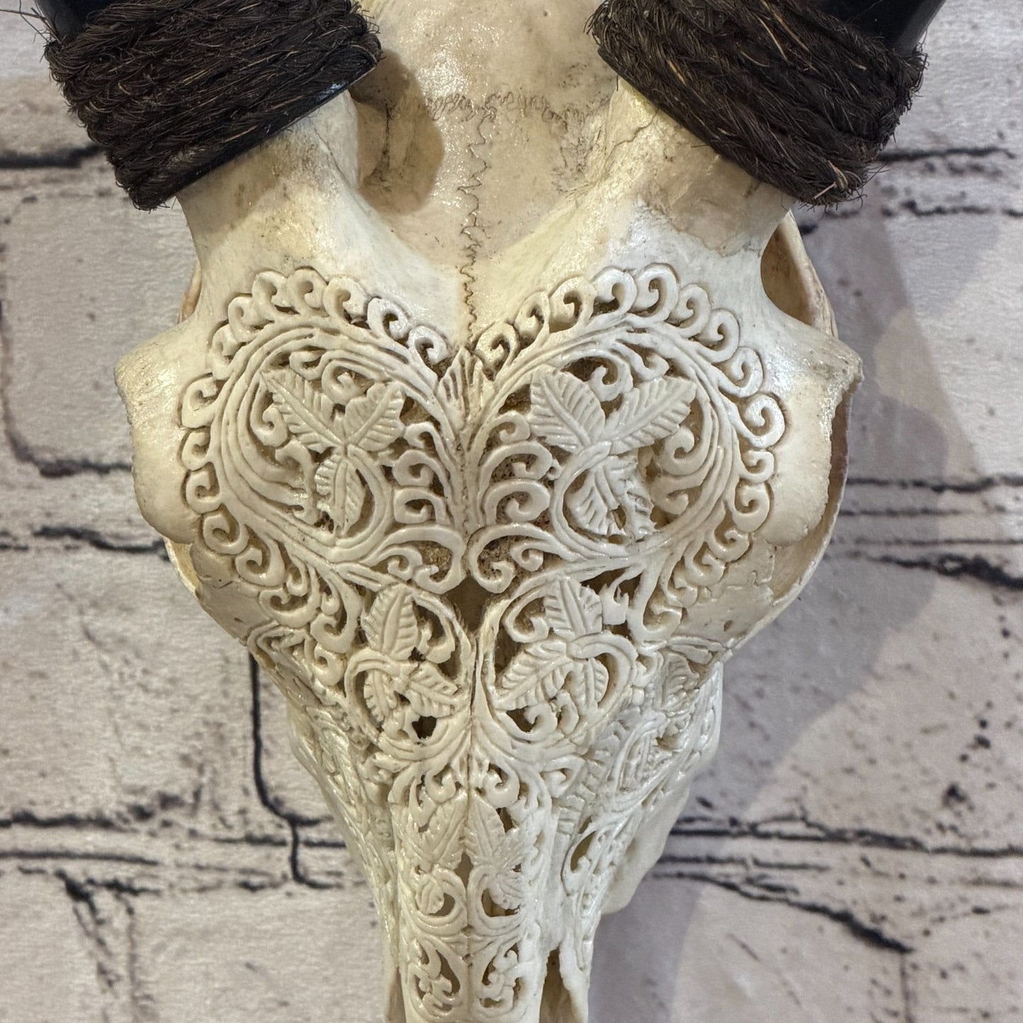 30cm Carved Buffalo Ram Wild Replica Skulls Wall Hanging Carved Stand Design 23
