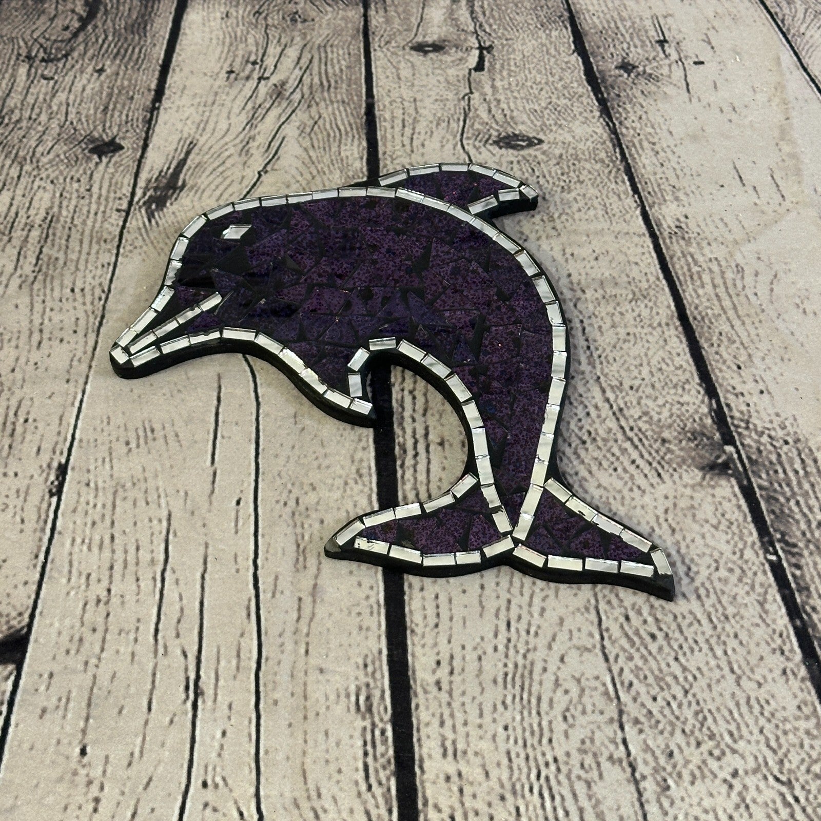 Purple Dolphin Fish Mosaic Tile Wall Mirror 20cm x 20cm Handmade New3