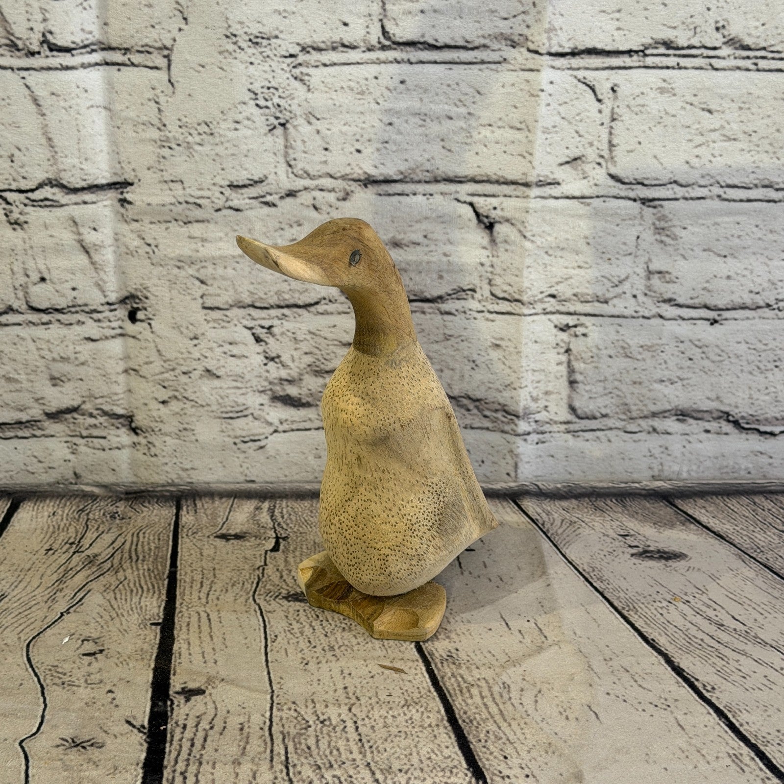 Looking Forward 20cm Tall Wooden Smooth Duckling Baby Duck Bamboo Root Fairtrade0