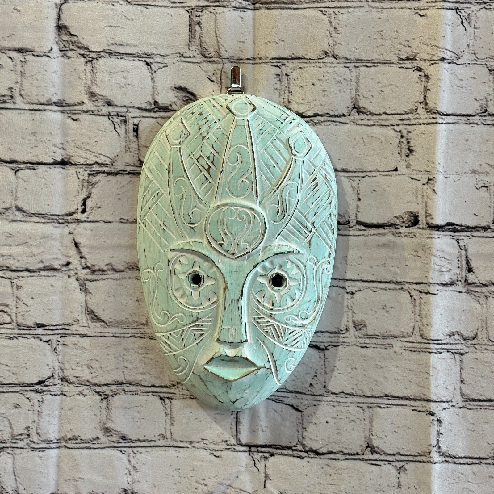 30cm Blue Tiki Style Wall Decoration Celtic Mask Designer Mask Wooden Handmade2