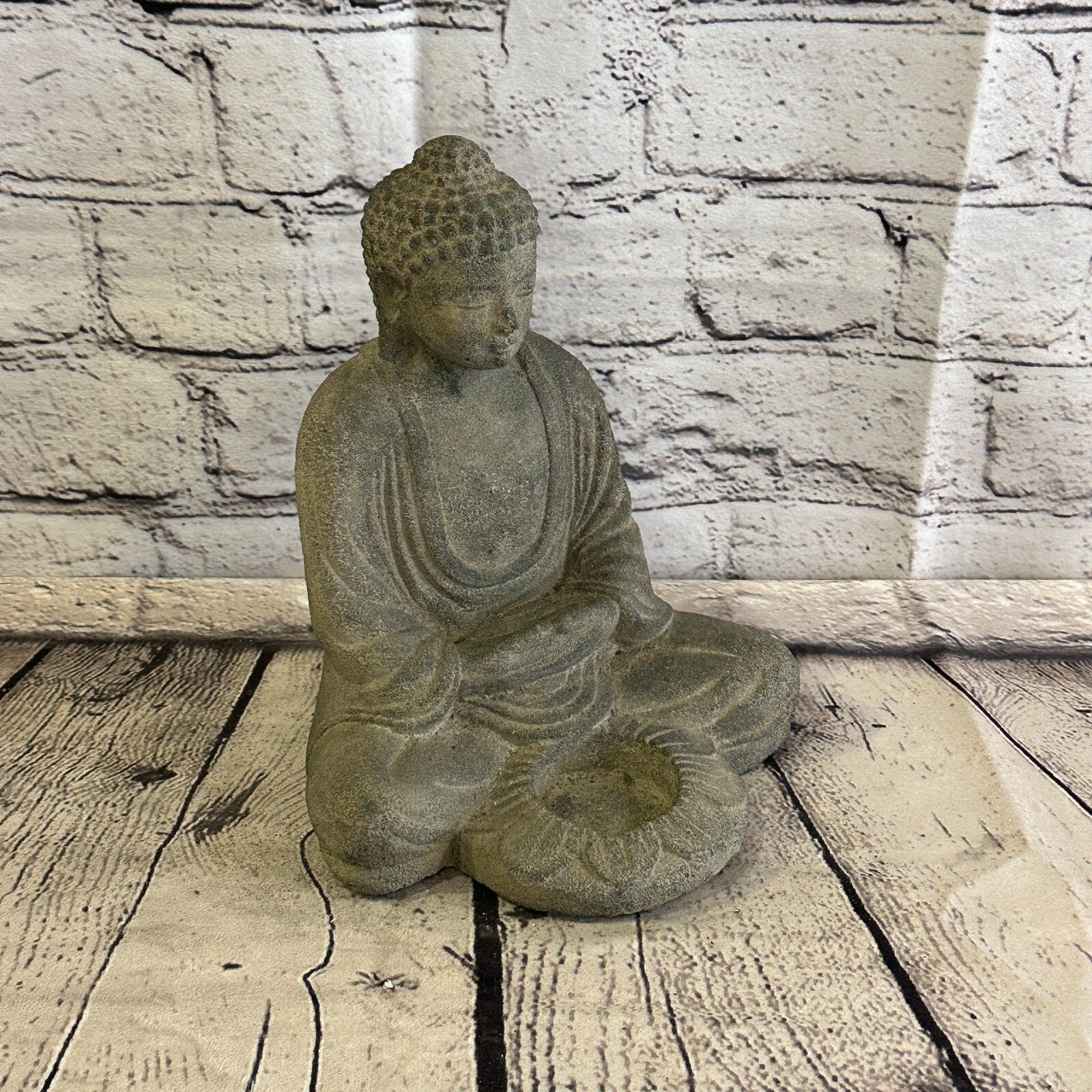 3D Thai Buddha Candle Stone Garden 20cm Ornament Outdoor Indoor Statue Hindu3