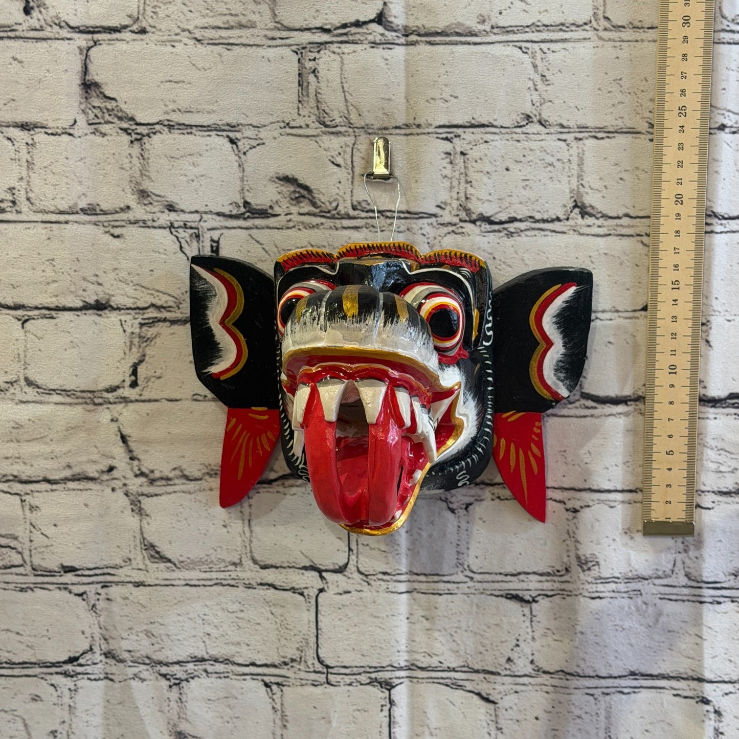 20cm Naga Basukih Black Dragon Hindu Deity Wooden Hand Carved Mask Painted9