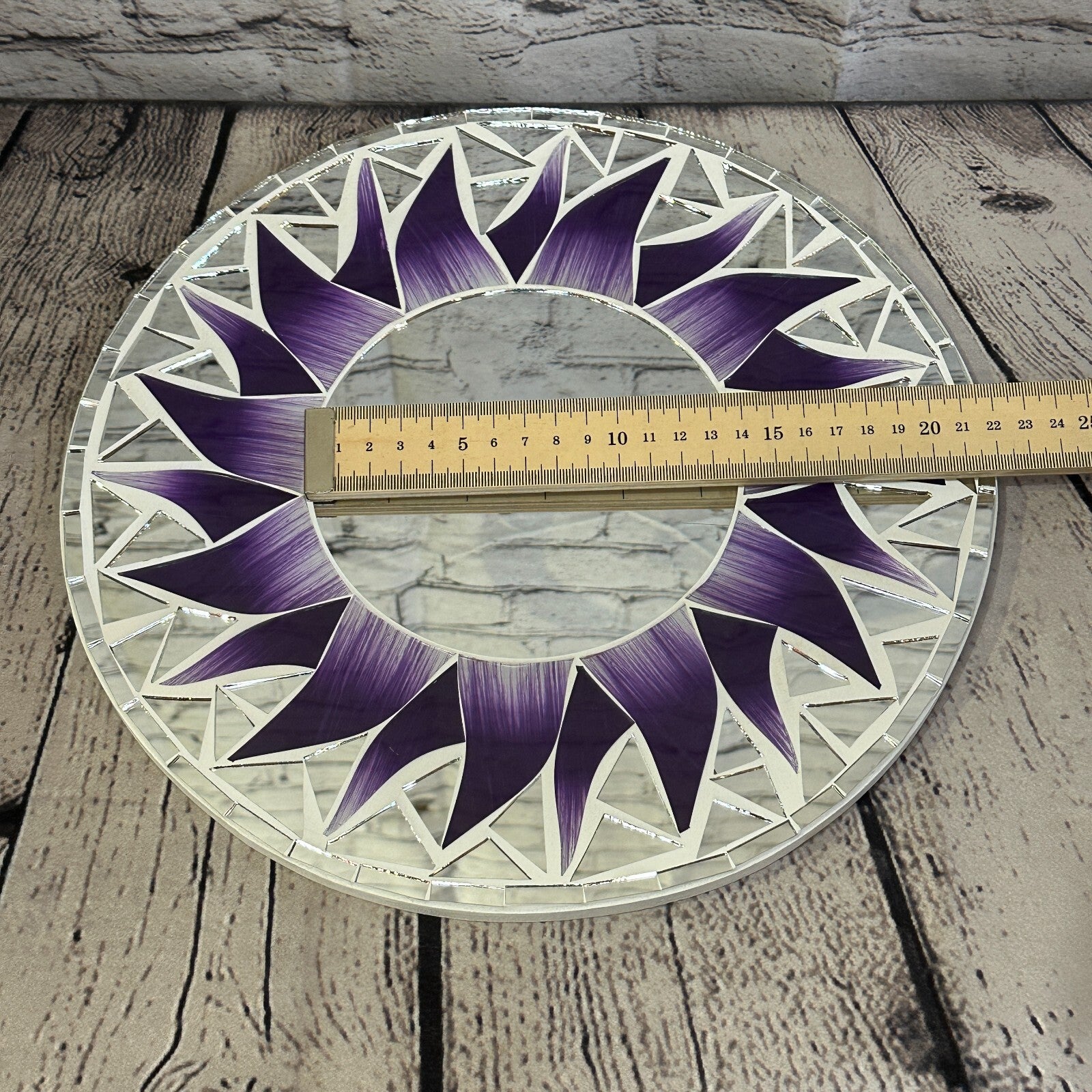 Purple Flame Sun Mosaic Tile Wall Mirror 30cm x 30cm 12 Inches Handmade New5
