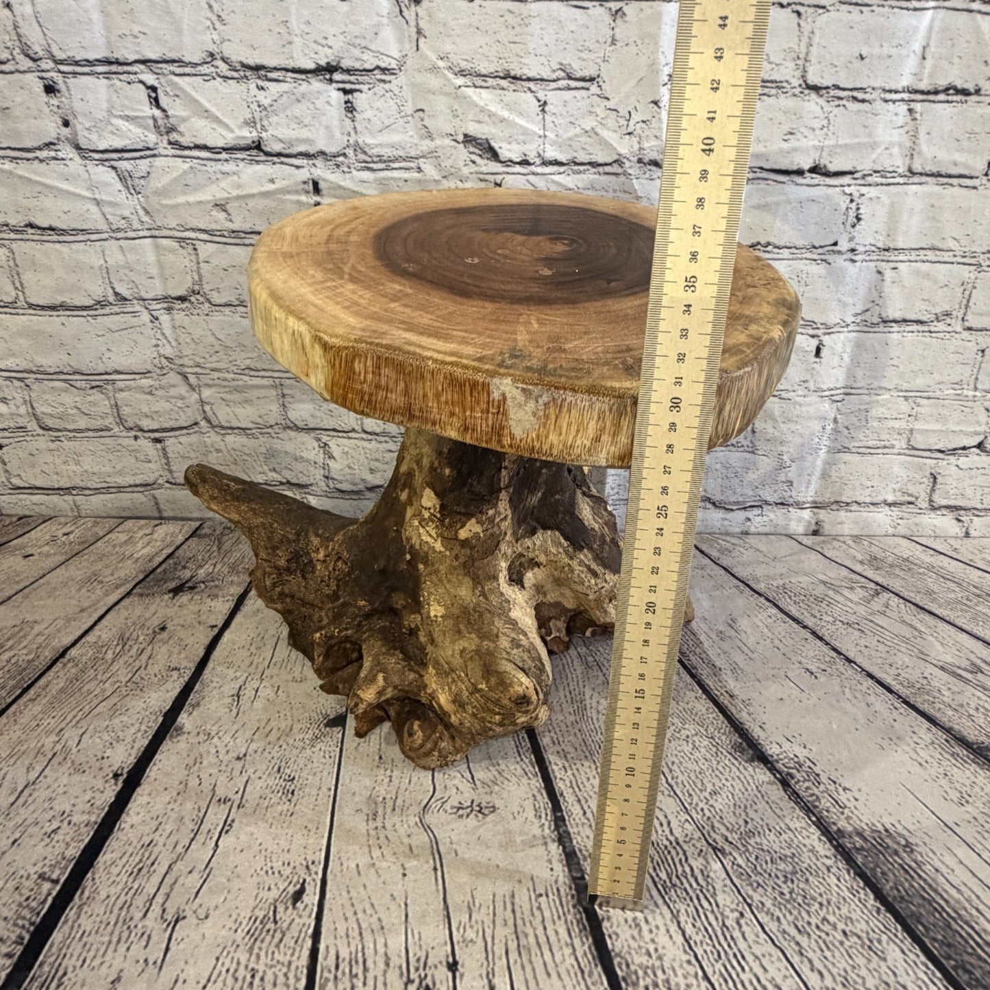 30cm x 25cm Wooden Coffee Root Sculpture Garden Teak Root Ornament Carved No 114