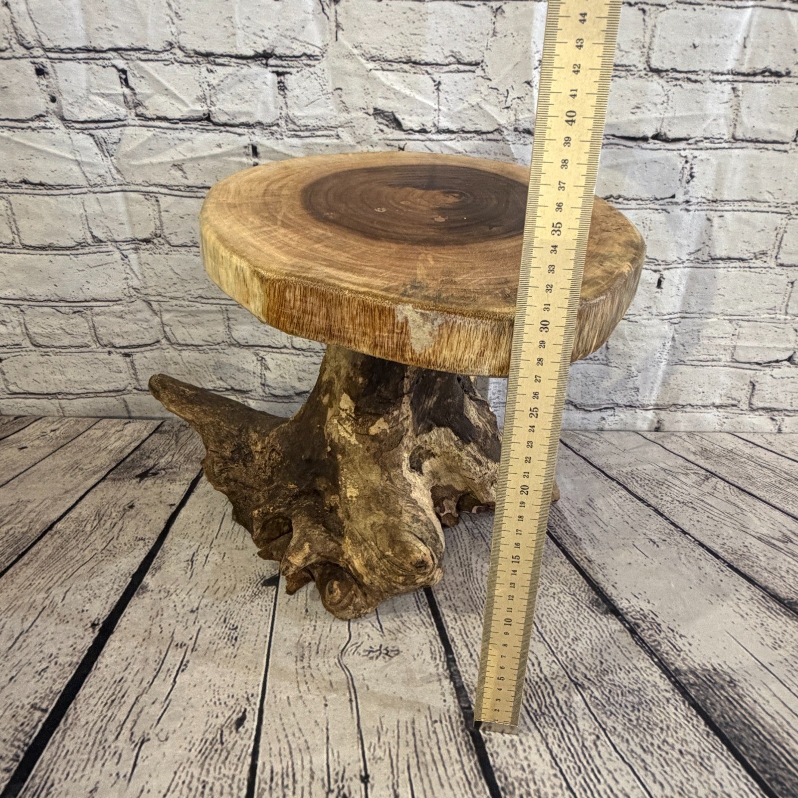 30cm x 25cm Wooden Coffee Root Sculpture Garden Teak Root Ornament Carved No 114