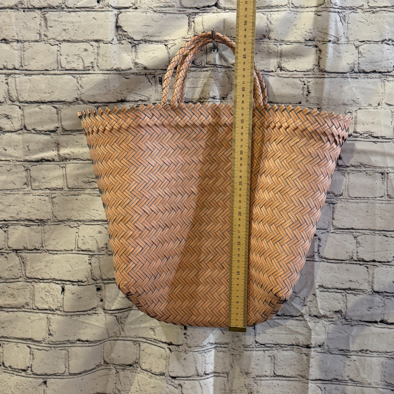 Brown 40cm Handwoven Tote Bag Recycled Plastic Eco-Friendly Market Beach4