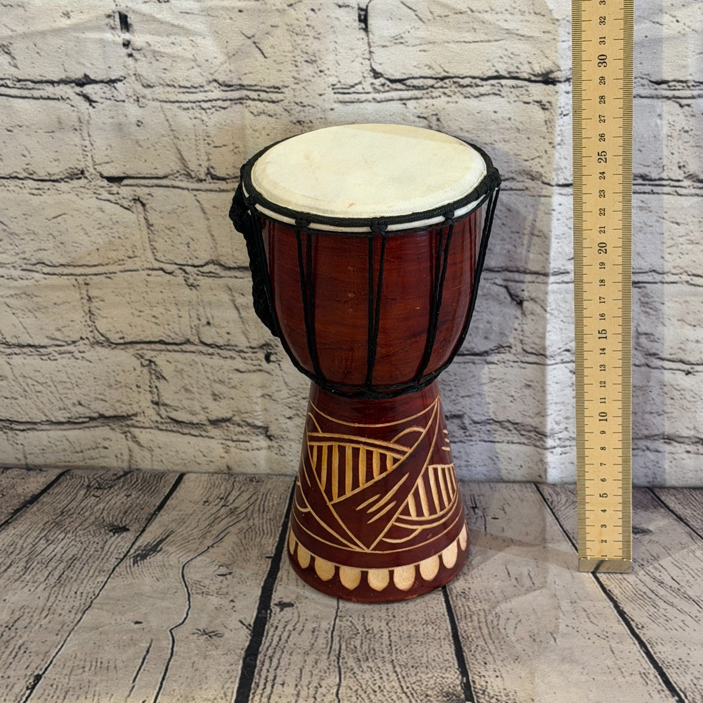 25cm Carved Djembe Drums Musical Instrument Hand Made Fair Trade Dot Painted3