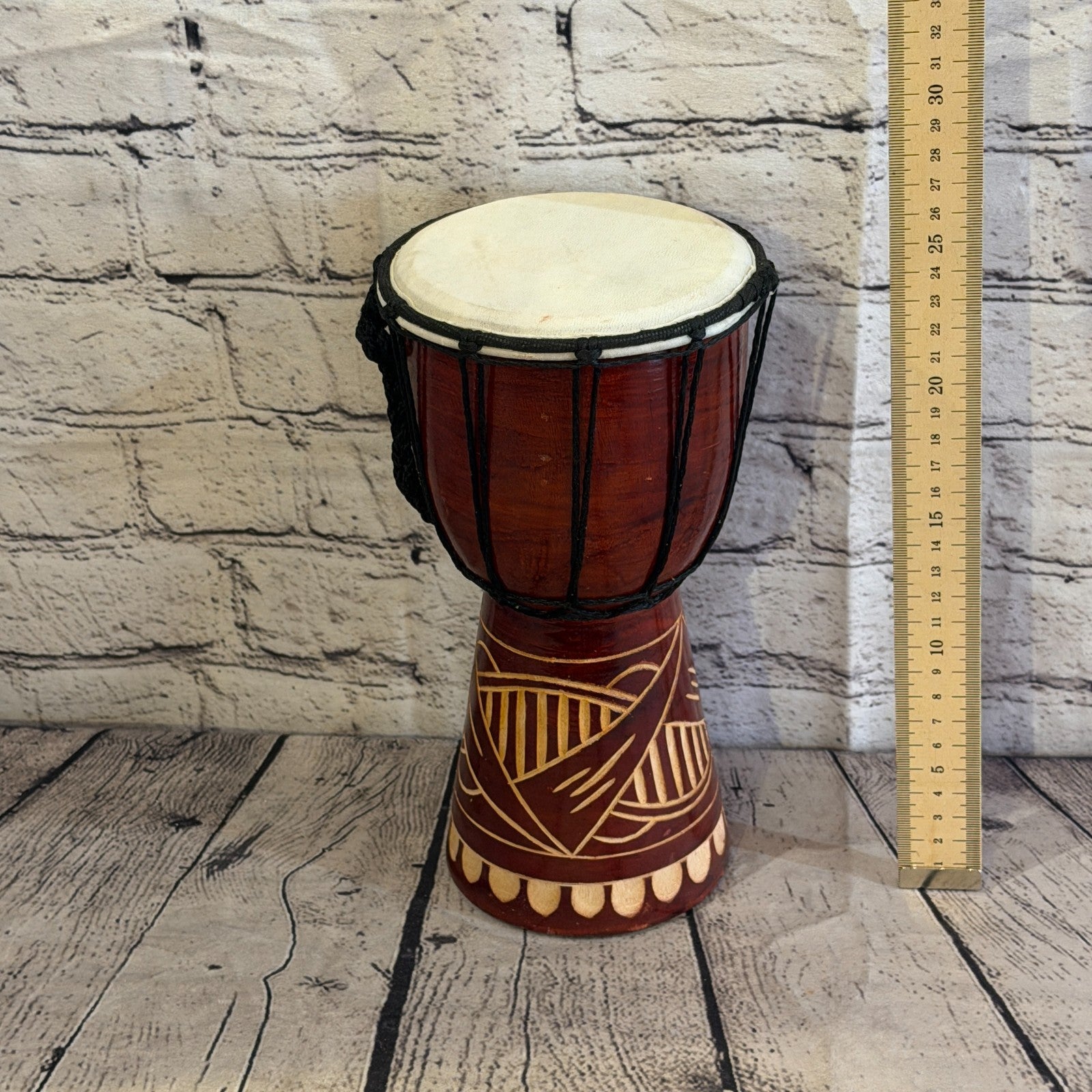 25cm Carved Djembe Drums Musical Instrument Hand Made Fair Trade Dot Painted3