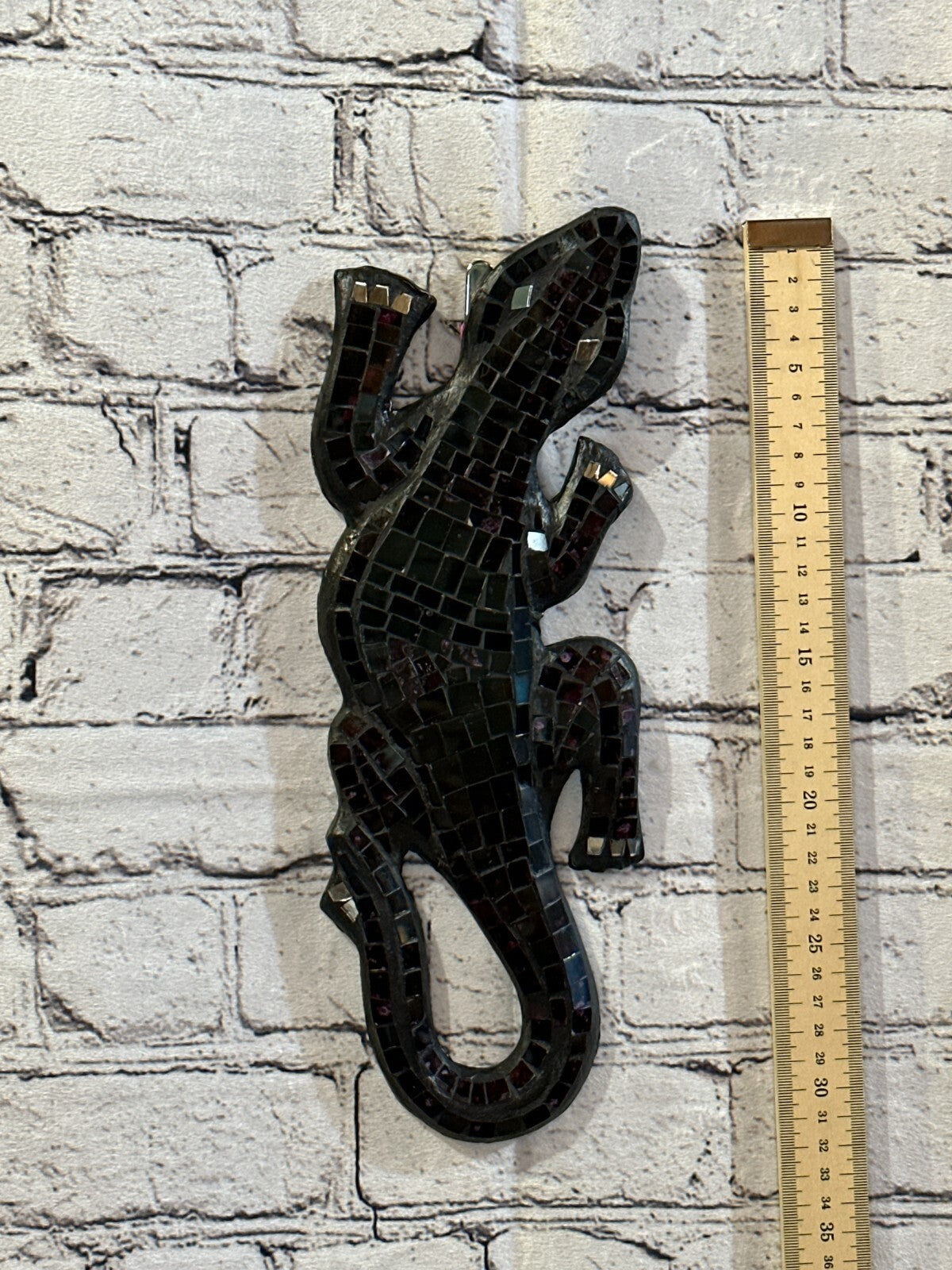 30cm Gecko Deep Purple Mosaic Wall Hanging Wooden Ornaments Wood Carving4