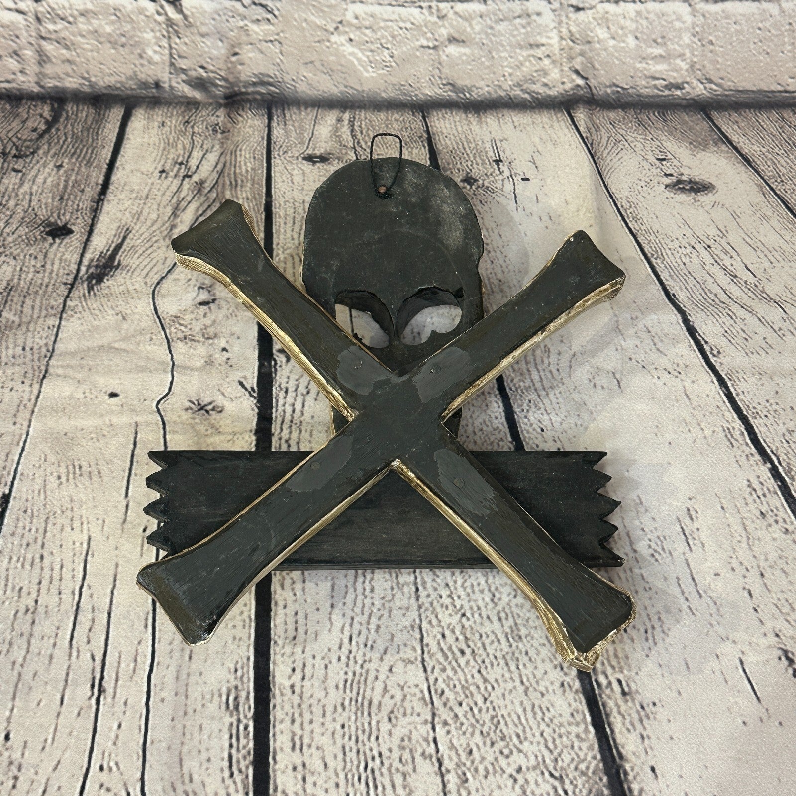 Skull & Crossbones Danger Pirate Sign Door Plaque 20cm x 20cm Handmade Wood3