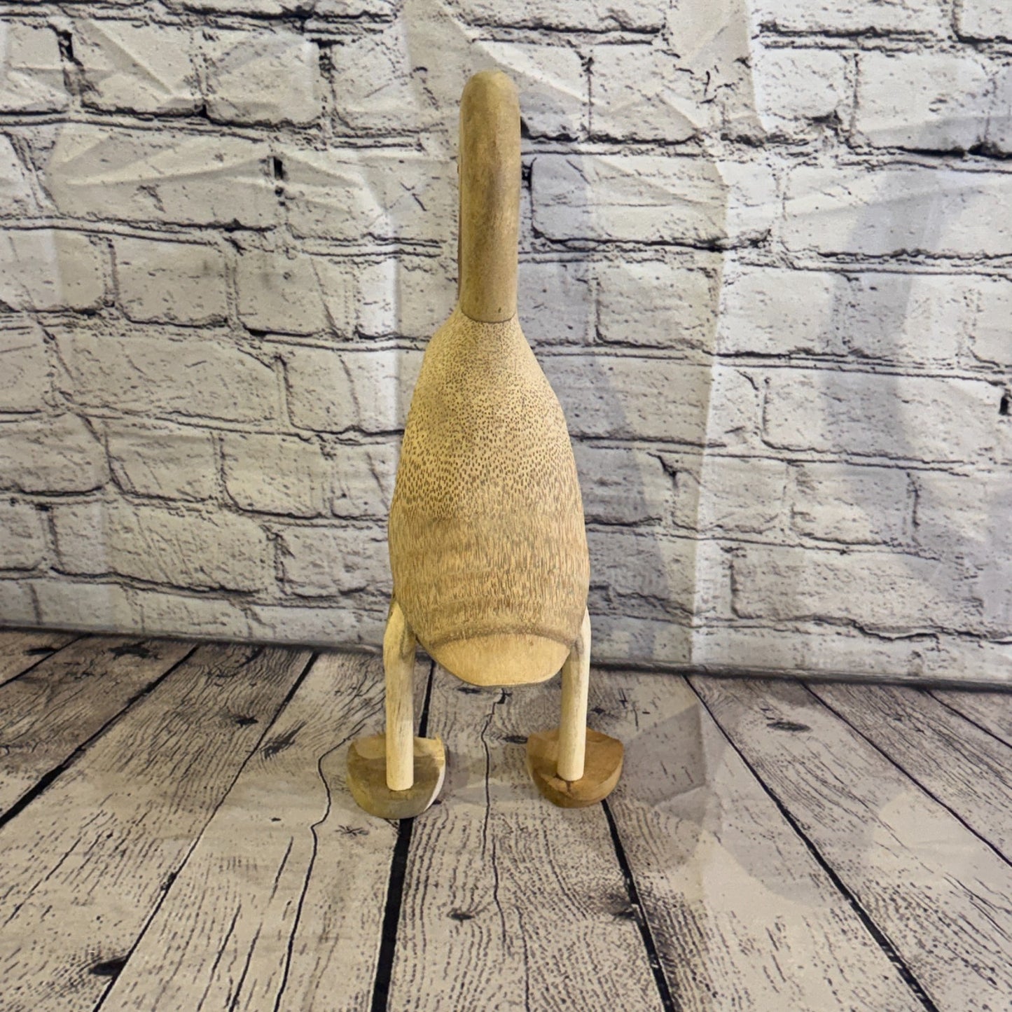 Swan Neck 40cm Tall Wooden Smooth Duckling Baby Duck Bamboo Root Fairtrade4