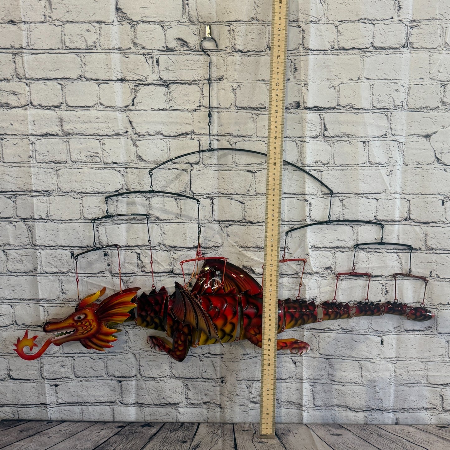 100cm x 50cm Red Metal Dragon Wall Art Dragon Sculpture Metal Wall Hanging Art4