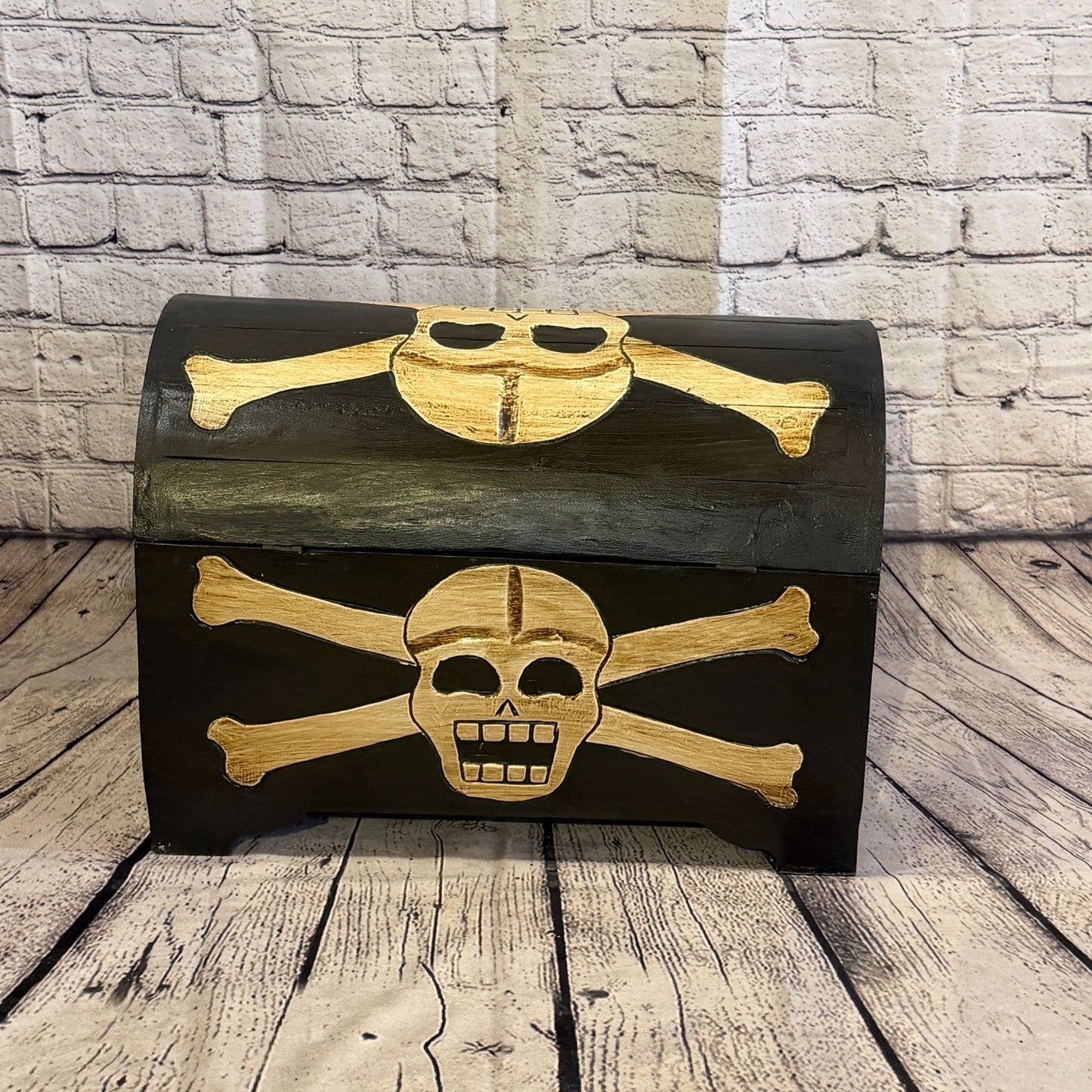 50cm x 35cm x 30cm Wood Gothic Pirate Chest Skull Coffin Jewellery Trinket Box4