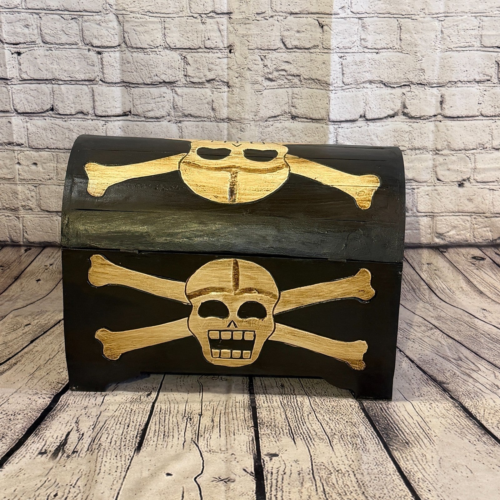 50cm x 35cm x 30cm Wood Gothic Pirate Chest Skull Coffin Jewellery Trinket Box4