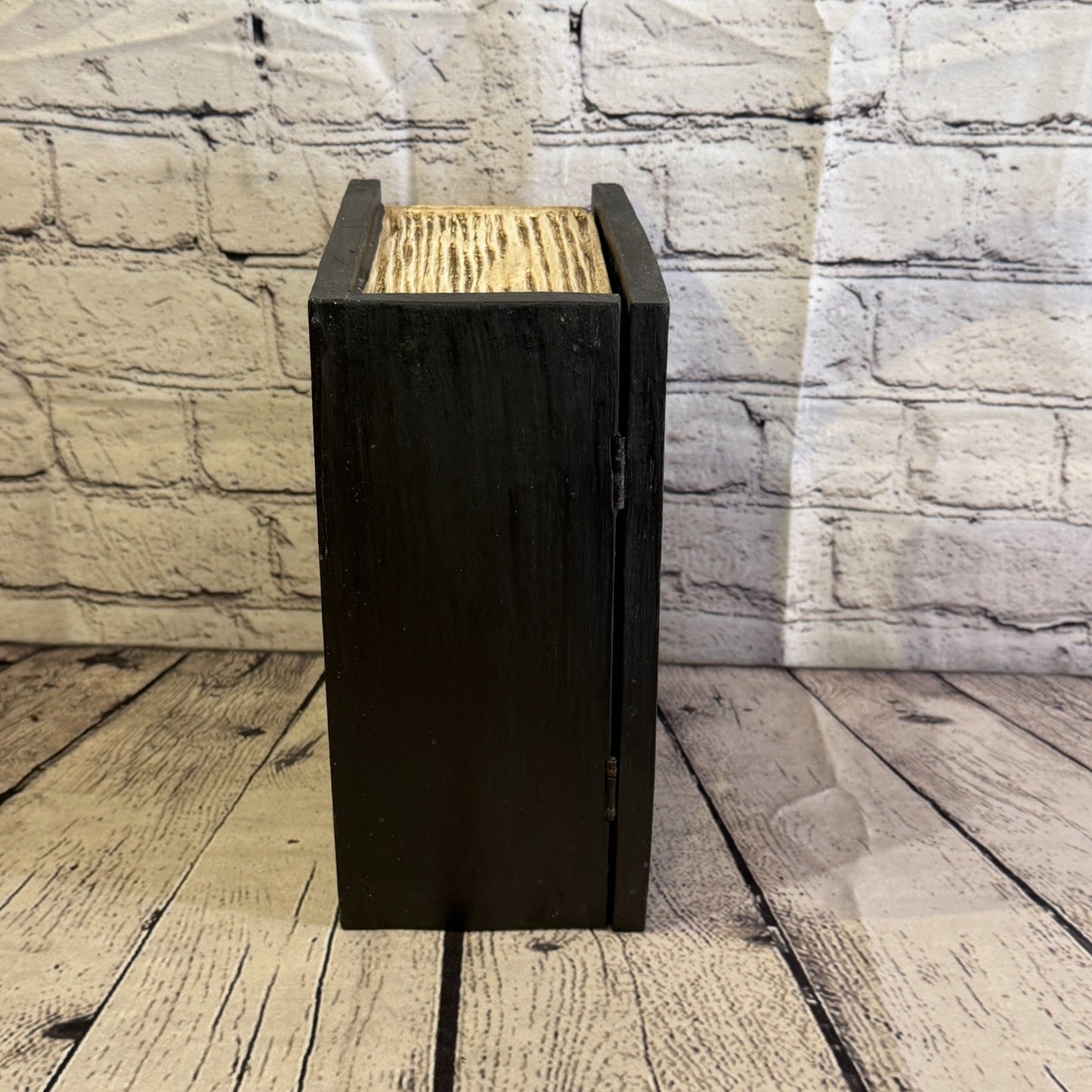 22cm x 18cm x 10cm Book Wood Gothic Pentagram Skull Coffin Jewellery Trinket Box3