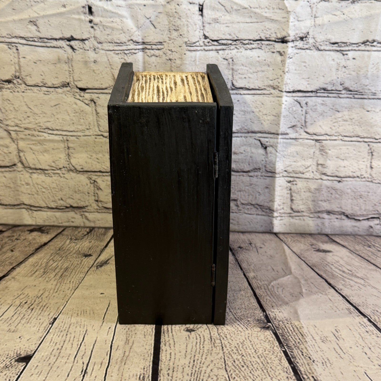 22cm x 18cm x 10cm Book Wood Gothic Pentagram Skull Coffin Jewellery Trinket Box3