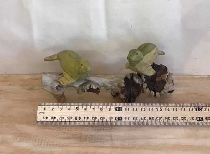 20cm Double Seal Mushroom Parasite Ornament Natural Carving Fairtrade Wooden5