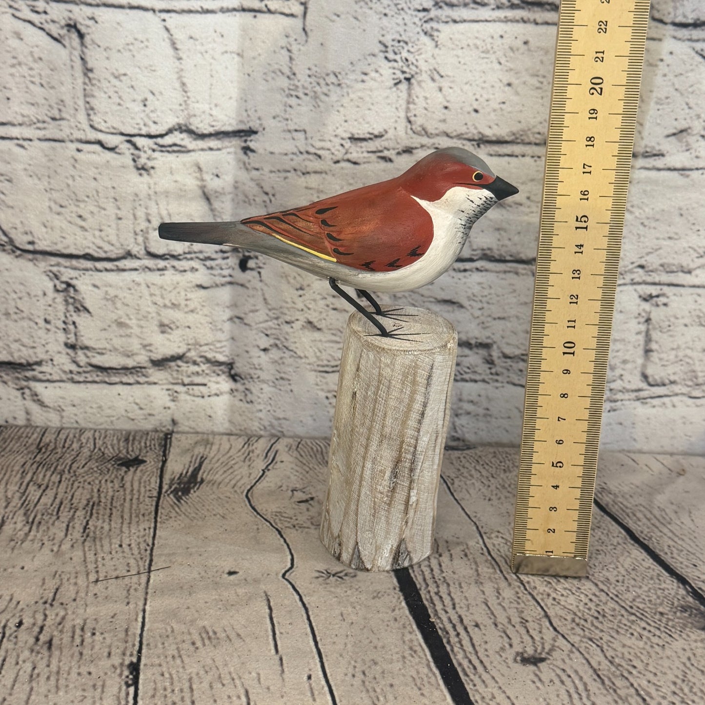 20cm Sparrow Wooden Bird Ornament Seaside Coastal Nautical Handcrafted Decor6
