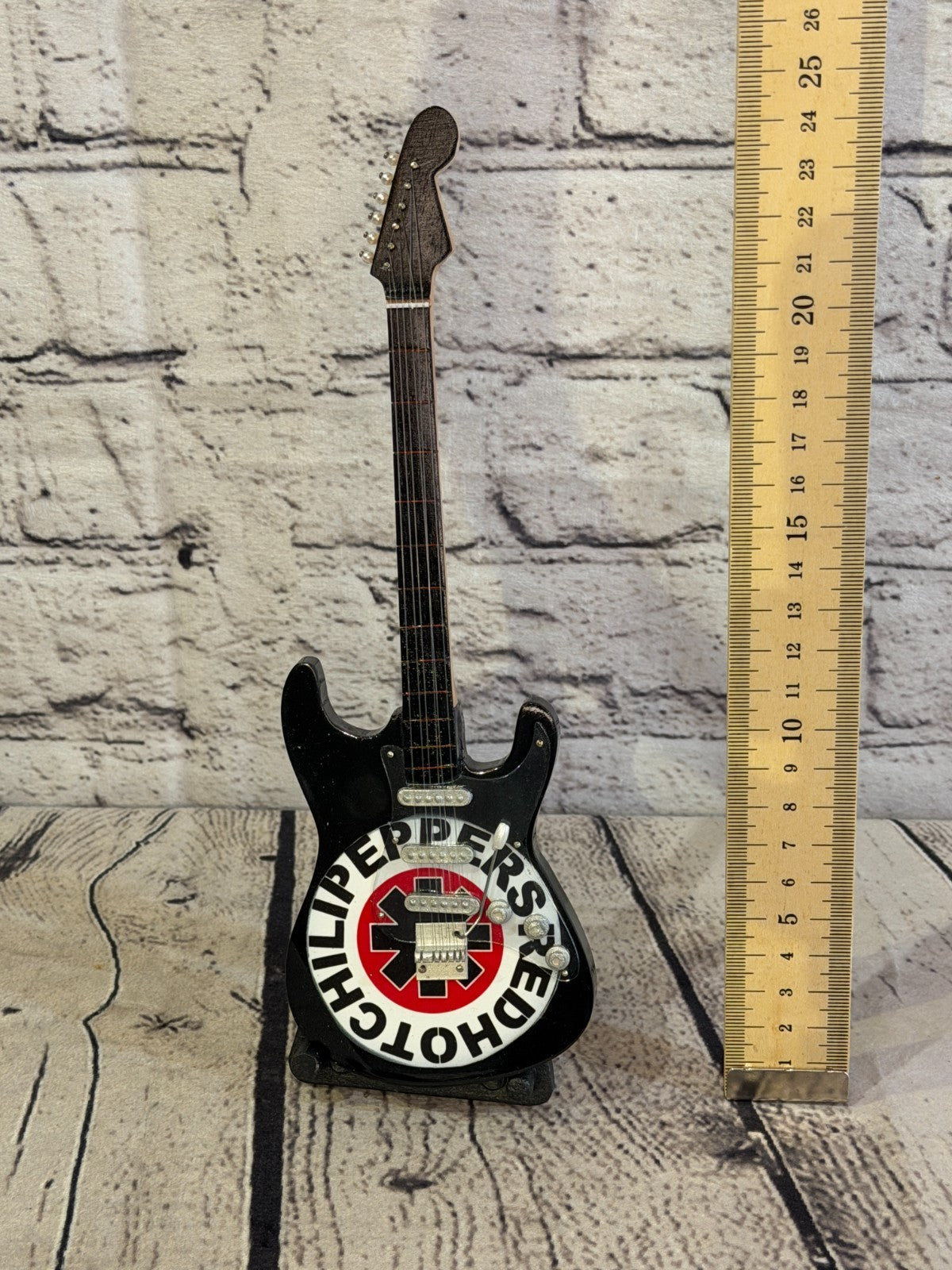 Miniature 25cm Guitar Red Hot Chili Peppers Guitar on Stand Band Gift Display5