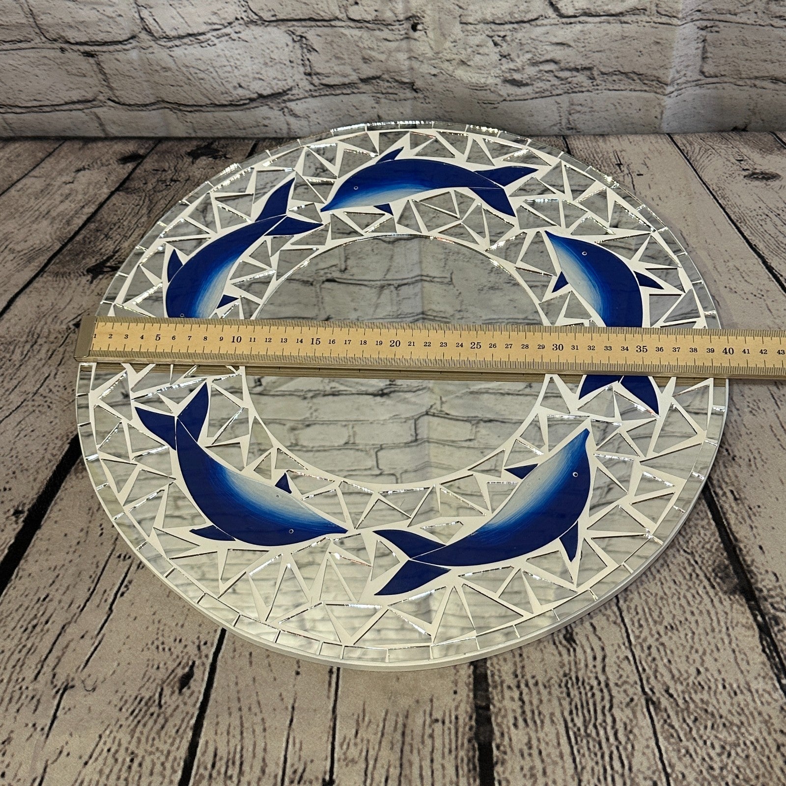 Blue Dolphin Mosaic Tile Wall Mirror 40cm x 40cm 16 Inches Handmade New5