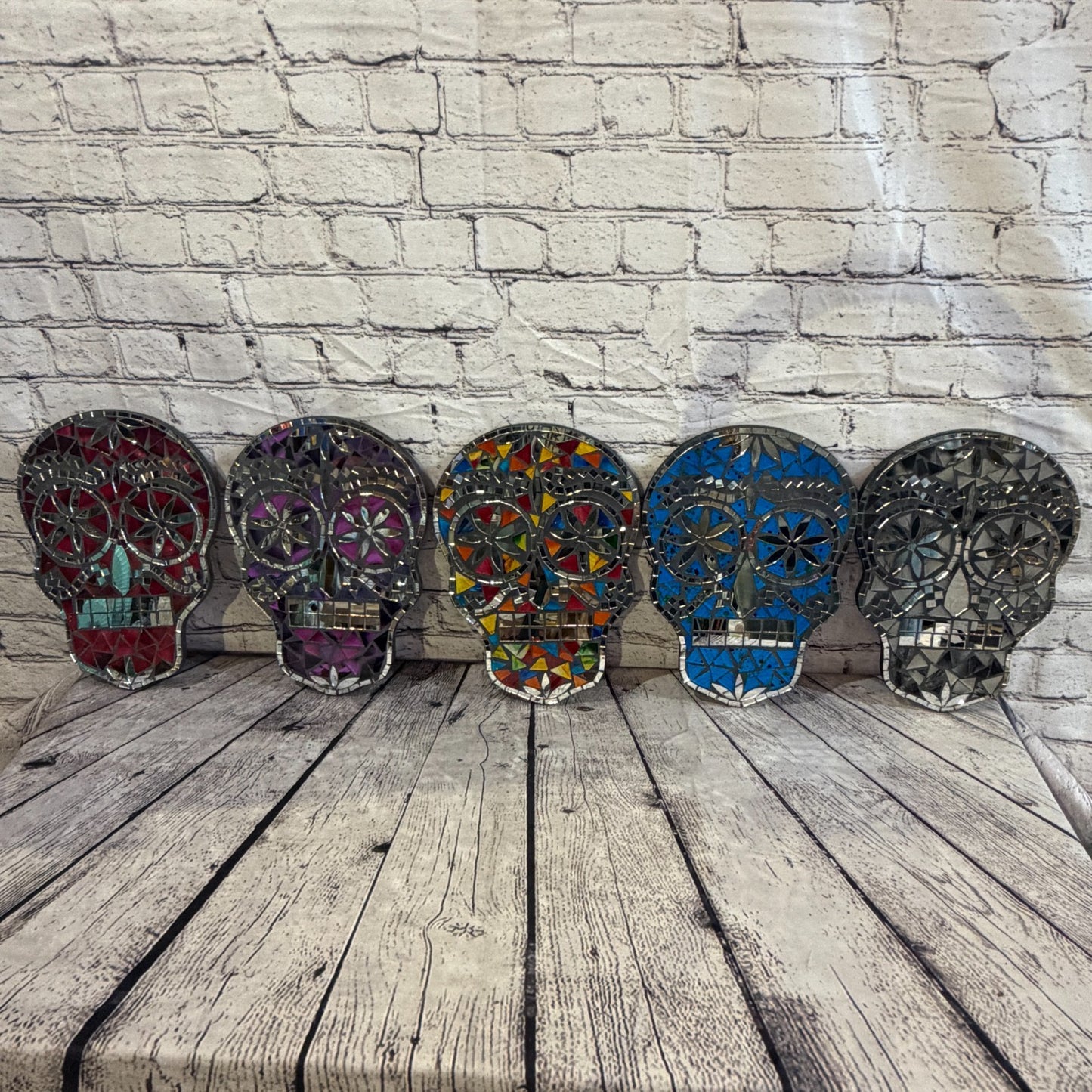 Red Skull Mosaic Tile Wall Mirror 40cm x 28cm 16 Inches Handmade New7