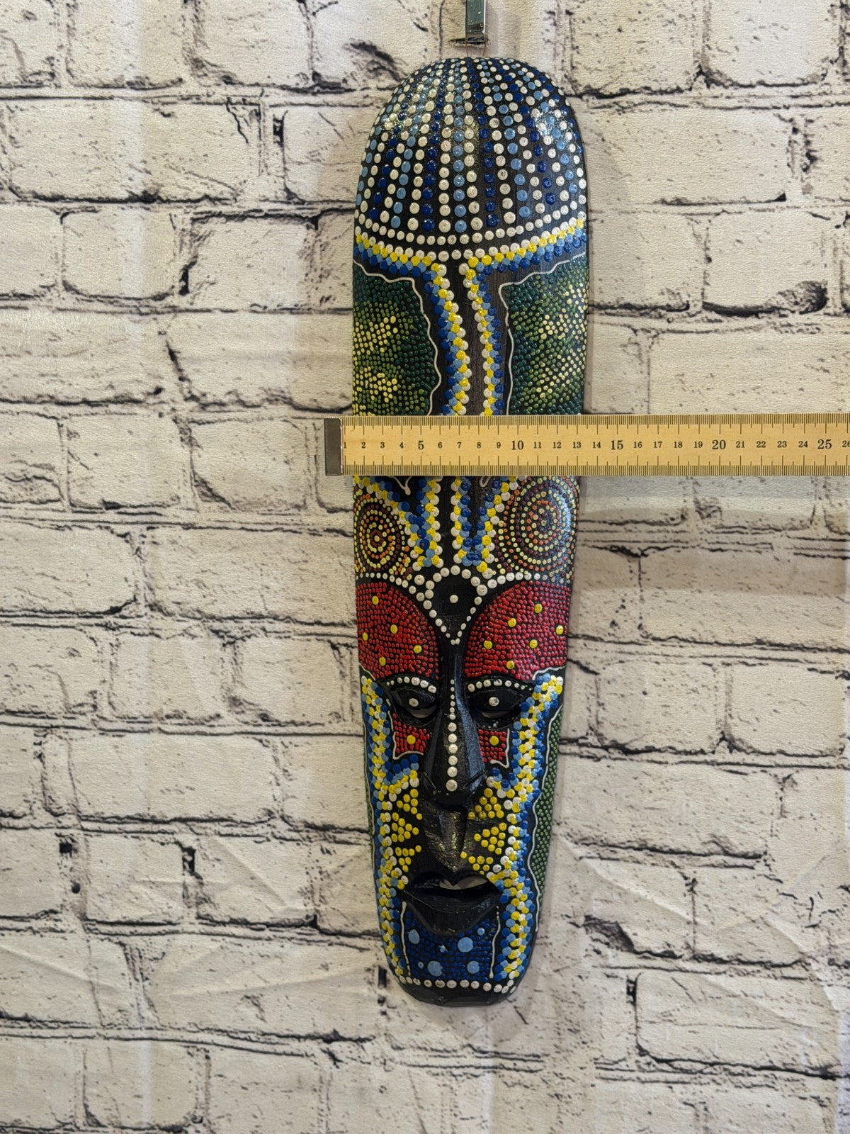 50cm Mask Carved Wooden Dot Painted Ethnic Tribal Tiki Wall Art No 4 New3