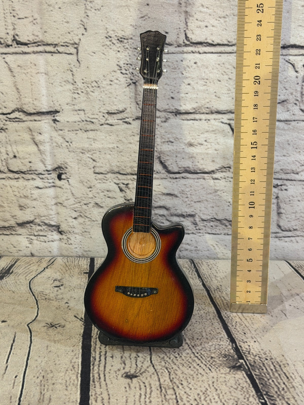 Miniature 25cm Guitar on Stand Band Gift Display Design 35