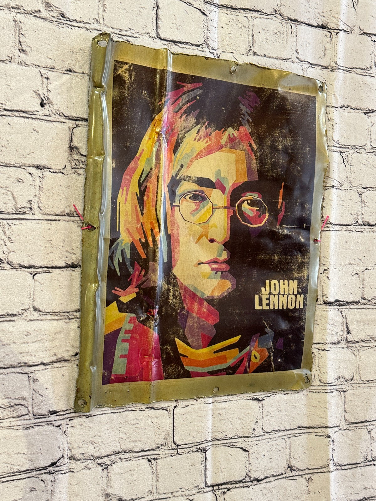 John Lennon Art Poster Advert Wall Plaque 42cm x 36cm Vintage Retro Tin Sign0