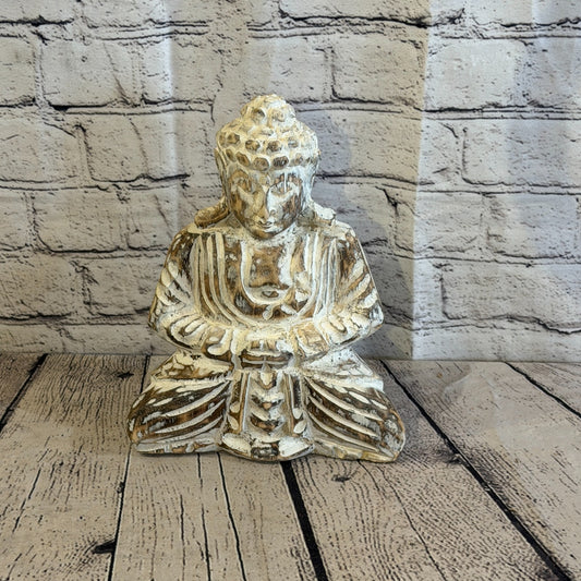 25cm Brown Meditating Buddha Ornament Sculpture Statue Buddhas Hand Carved Wood0