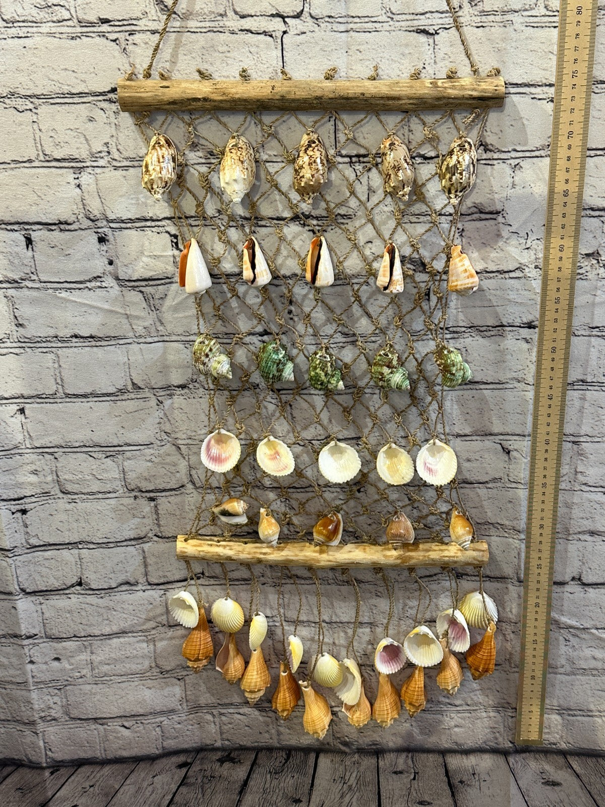 75cm x 30cm Decorative Fishing Net Shell Nets Home Wall Decor Mediterranean4