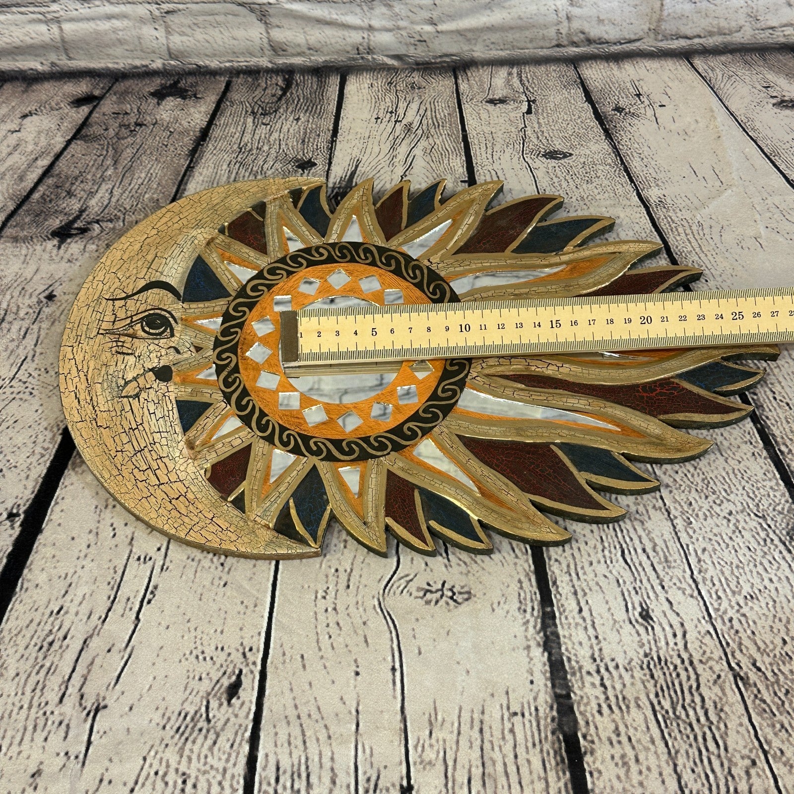 Gold Full Moon Mosaic Tile Wall Mirror 40cm x 25cm 16 Inches Handmade Fairtrade6