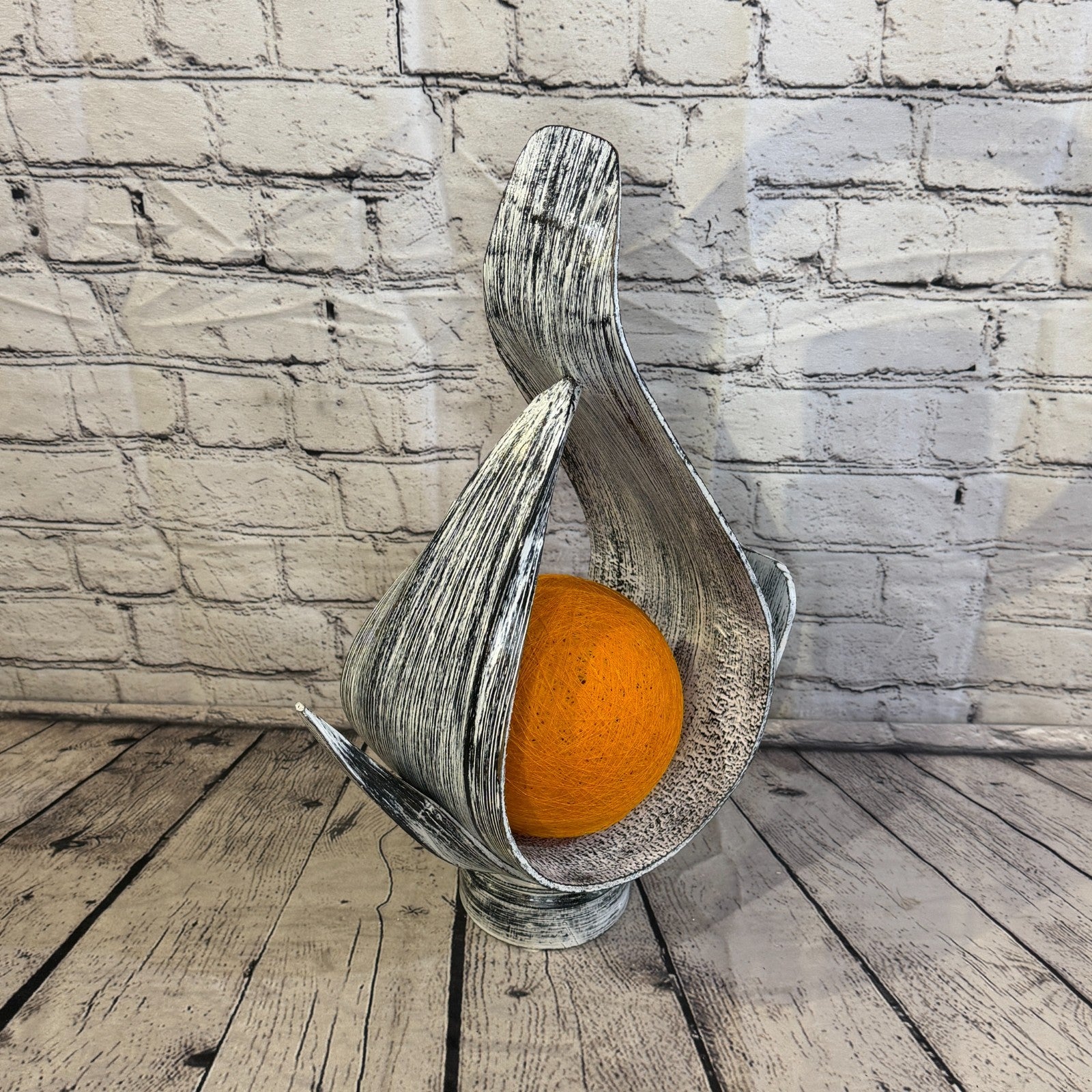 Orange Light Silver Natural 45cm Tall Leaf Lamp Twist LED UK Mains Plug Design 80