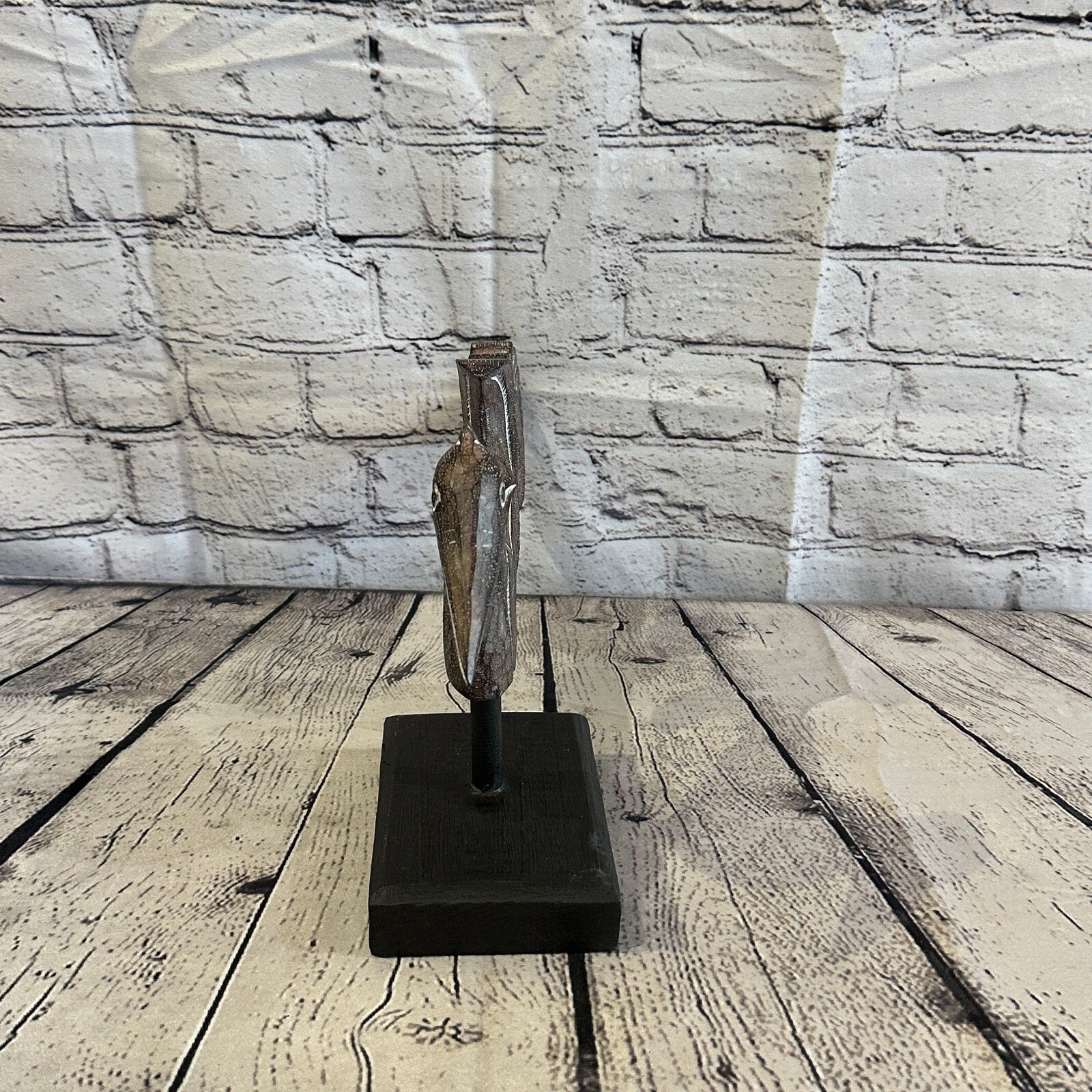 40cm x 20cm Wooden Tribal Primitive Black Phoenix Bird Stand Sculpture Statue2