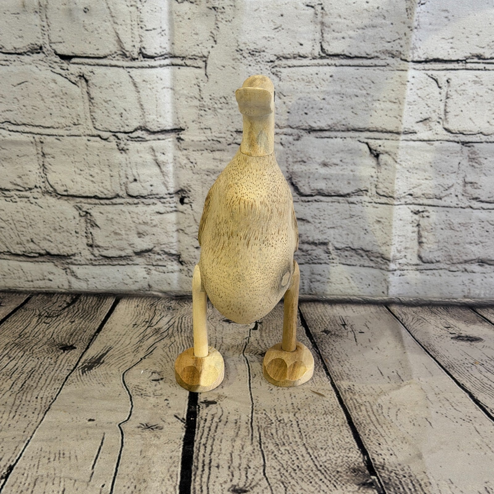 Looking Forward 25cm Tall Wooden Smooth Duckling Baby Duck Bamboo Root Fairtrade1