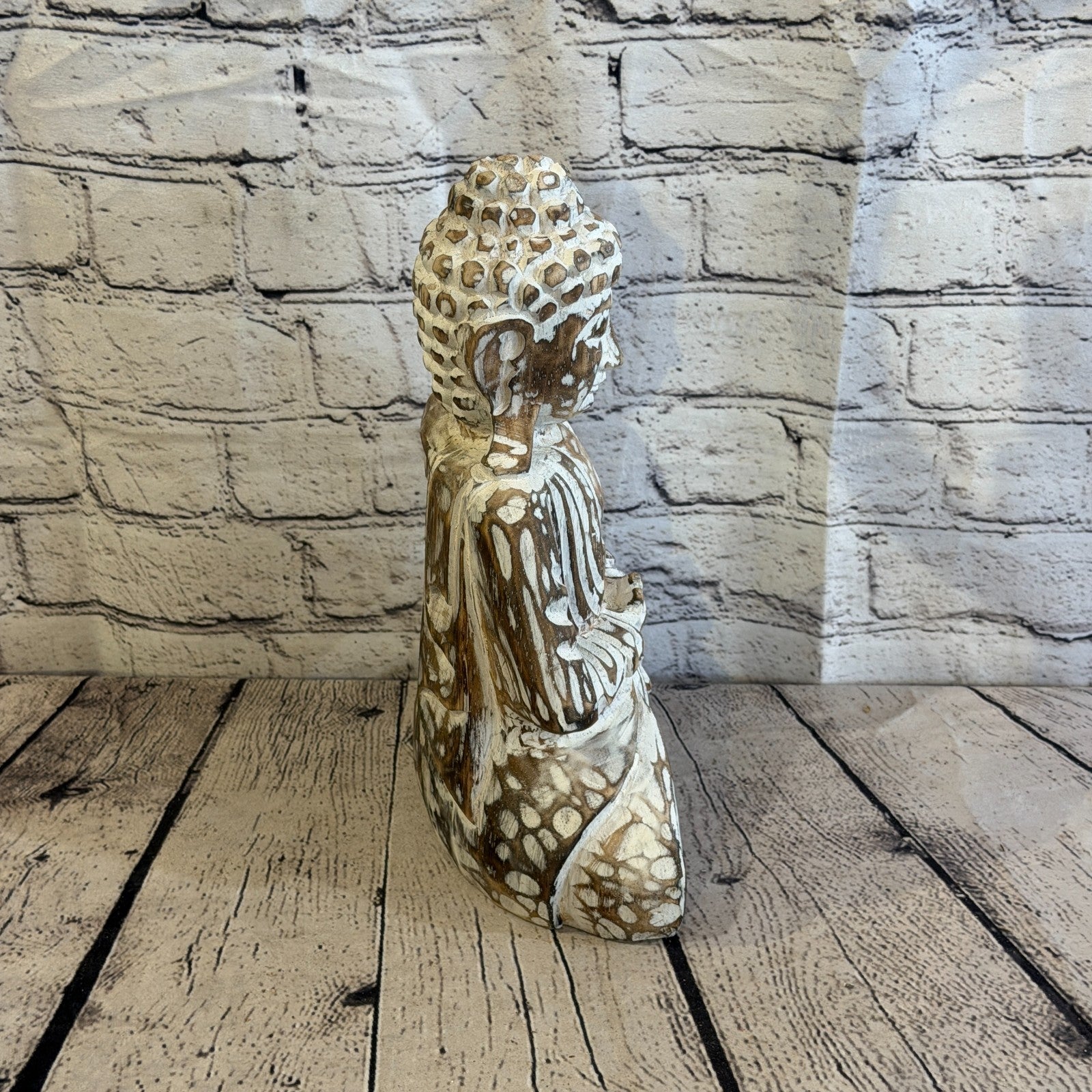 30cm Brown Meditating Buddha Ornament Sculpture Statue Buddhas Hand Carved Wood3