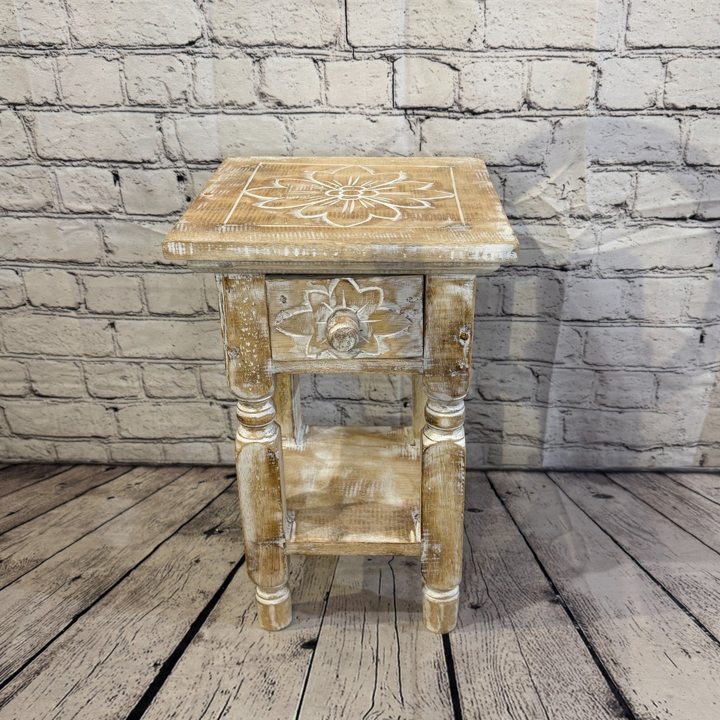 40cm x 27cm White Table  Wooden Side Cabinet Living Hallway Storage Furniture1