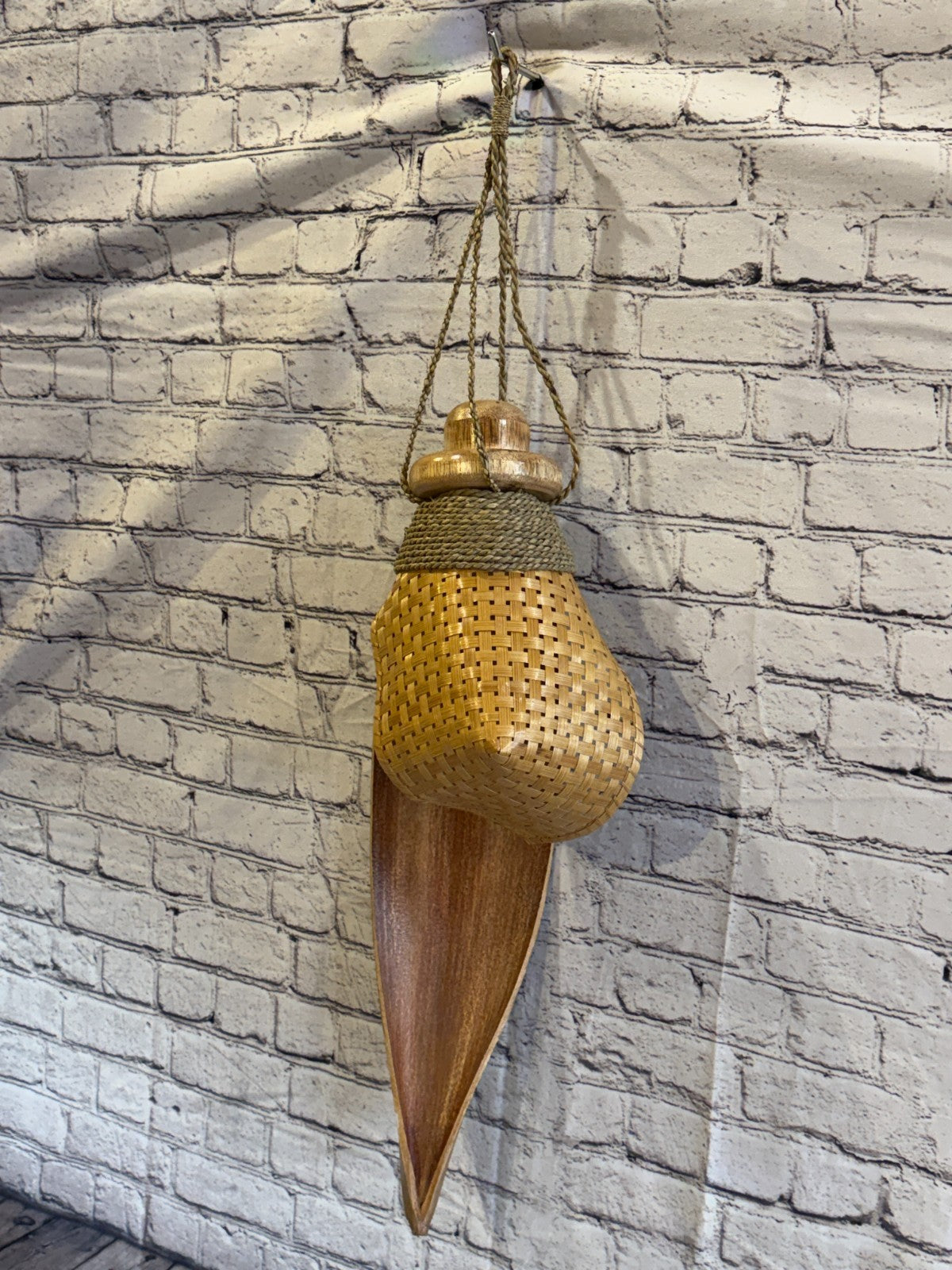 65cm x 25cm Natural Leaf Rattan Ceiling Pendant Light Shade Lampshade LED Bulb1