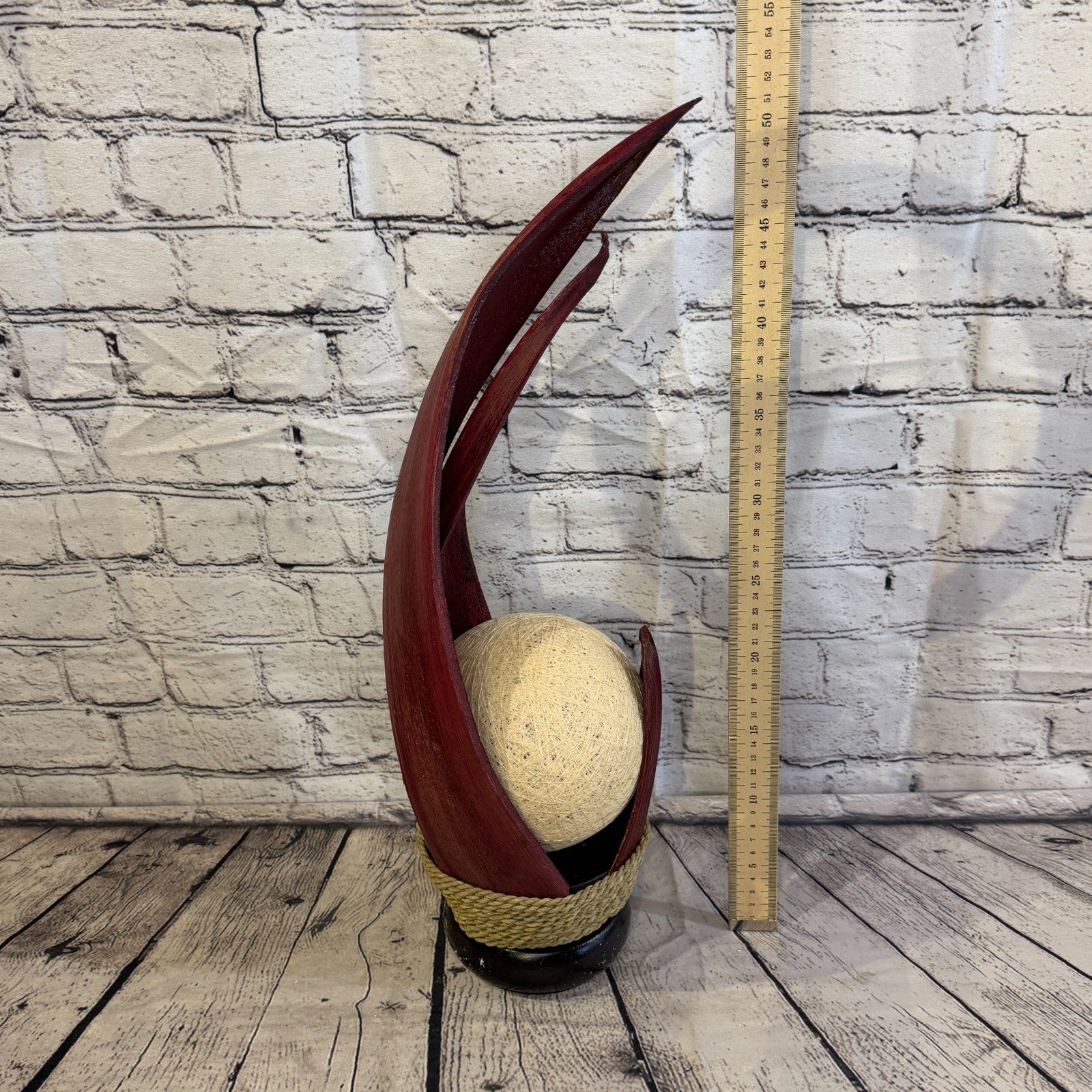 White Light Red Natural 55cm Tall Leaf Lamp Twist LED UK Mains Plug Design 65