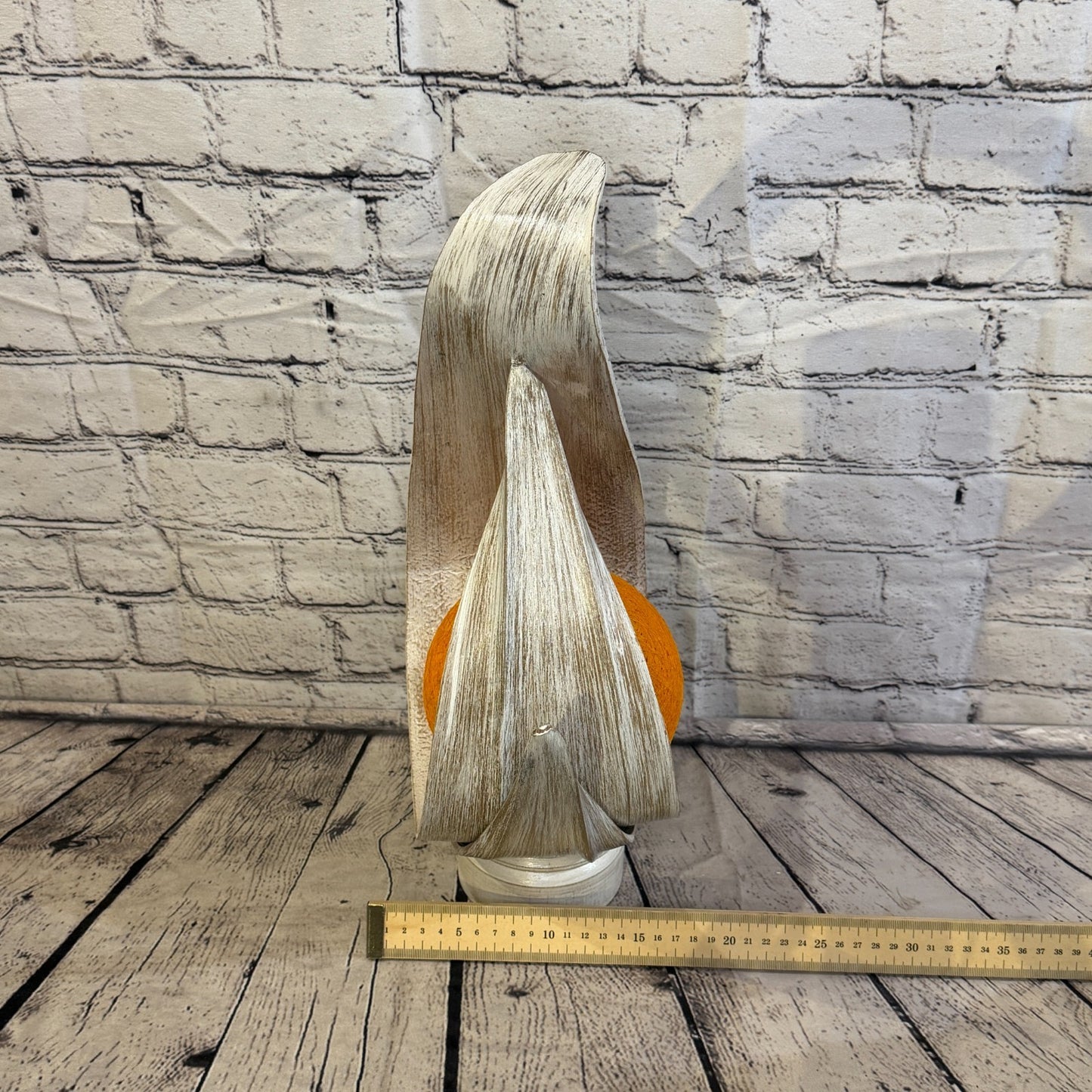 Orange Light White Natural 45cm Tall Leaf Lamp Twist LED UK Mains Plug Design 86