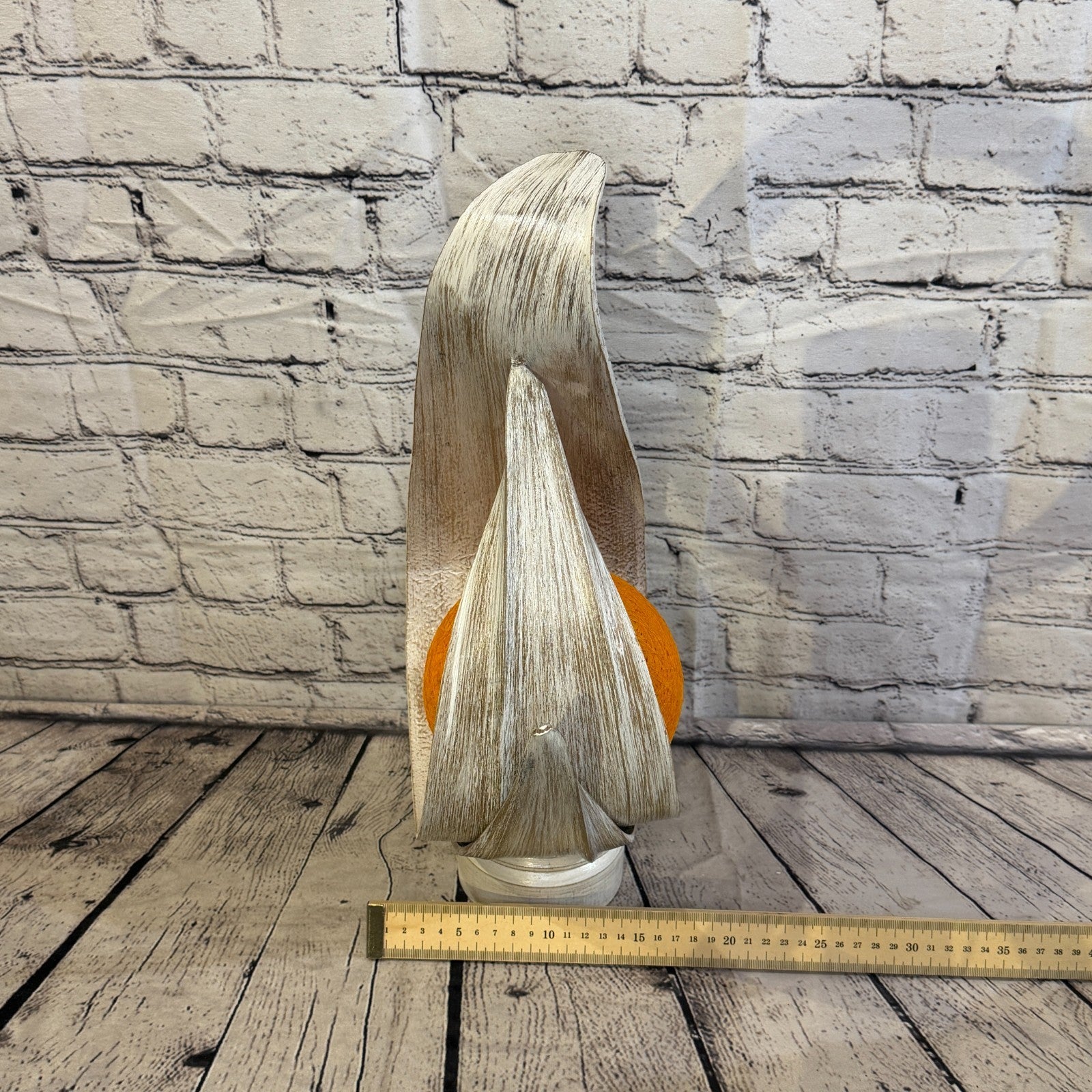Orange Light White Natural 45cm Tall Leaf Lamp Twist LED UK Mains Plug Design 86